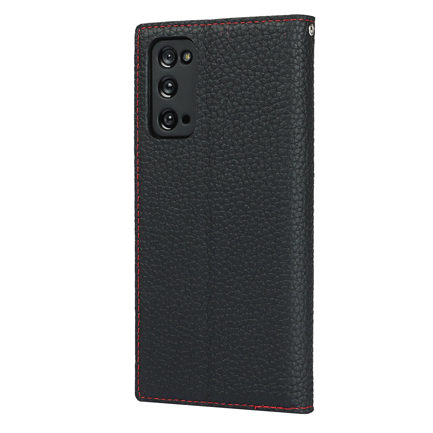 Litchi Texture Stand Genuine Leather Case with Strap for Samsung Galaxy S20 FE/S20 FE 5G/S20 Lite/S20 FE 2022 - Black