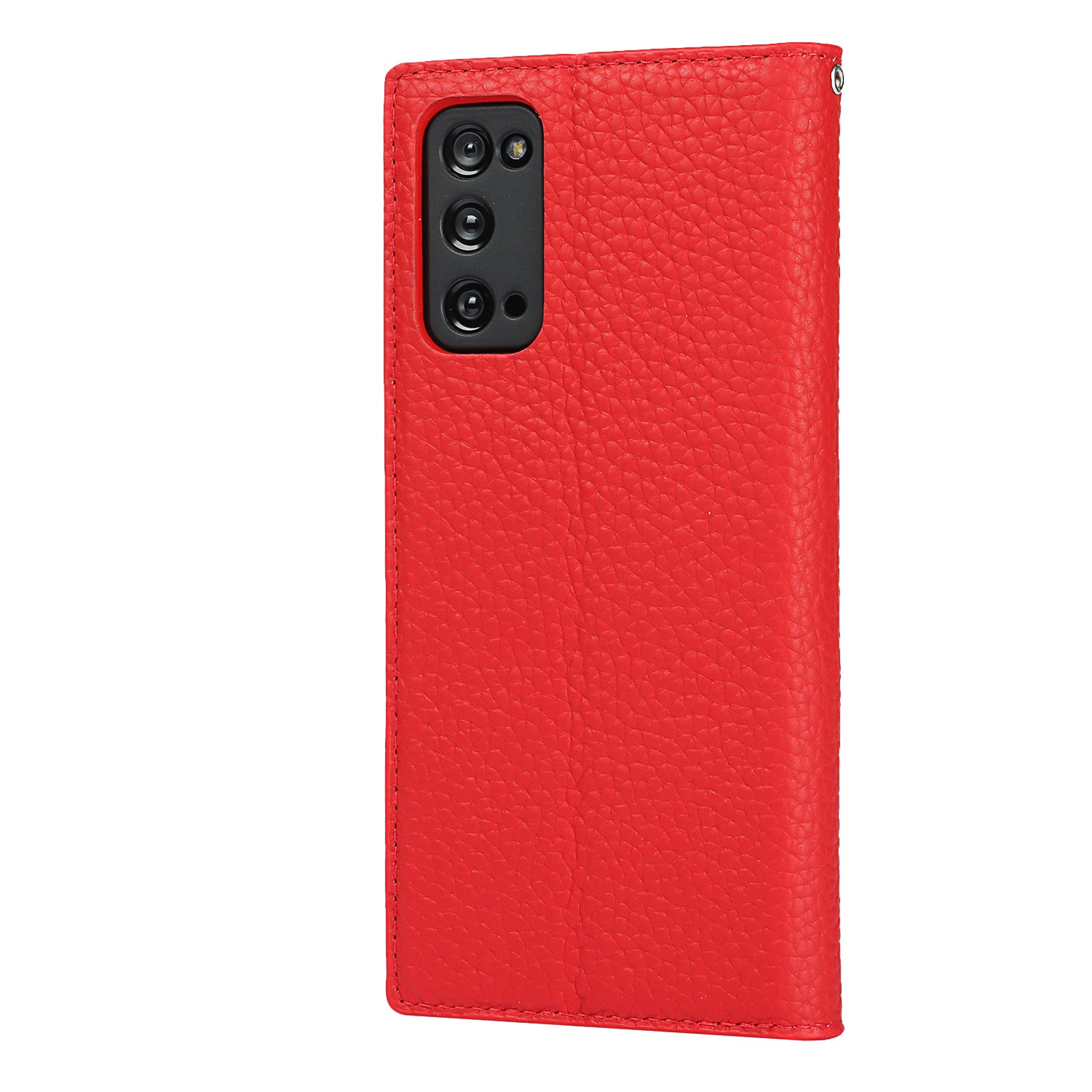 Litchi Texture Stand Genuine Leather Case with Strap for Samsung Galaxy S20 FE/S20 FE 5G/S20 Lite/S20 FE 2022 - Red