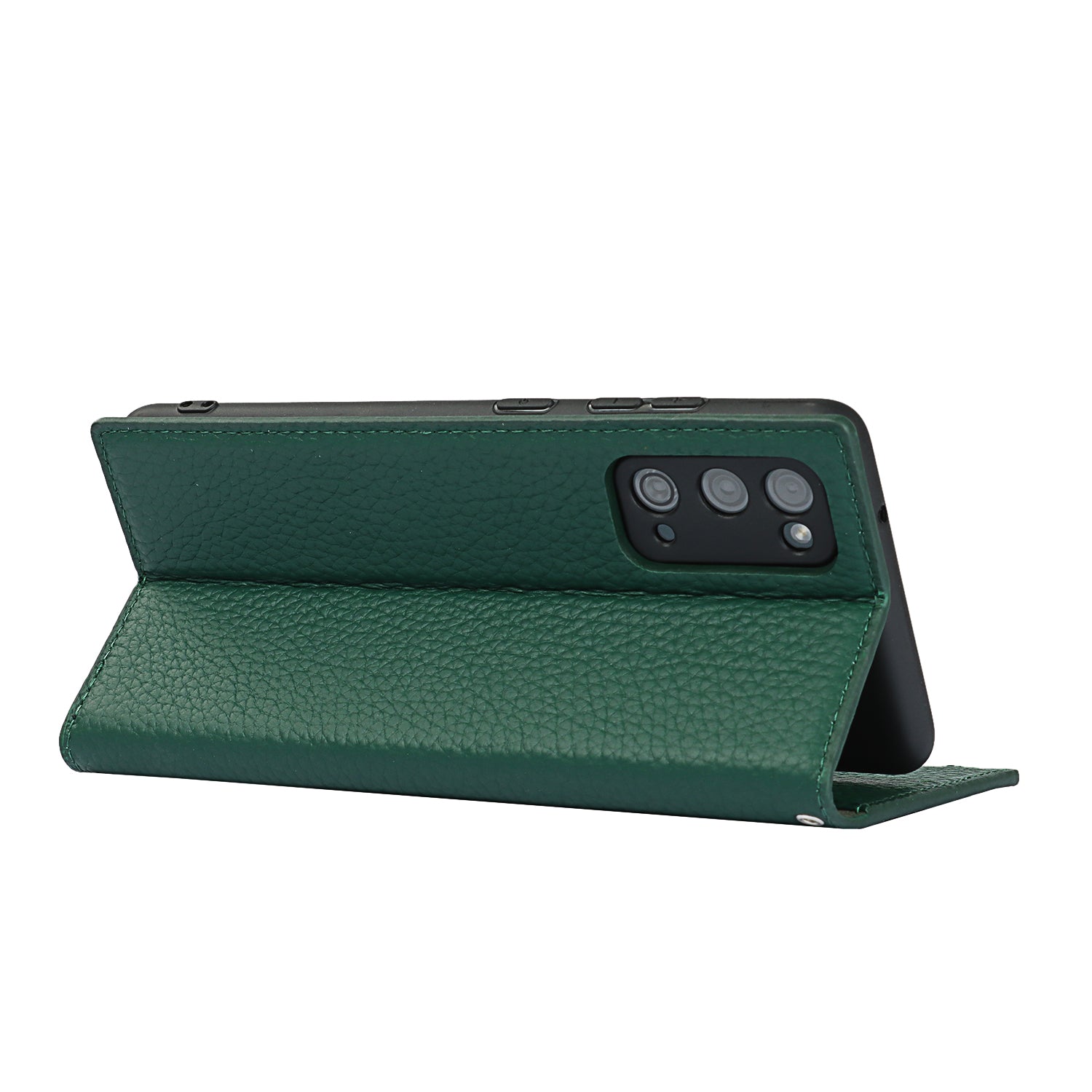 Litchi Texture Stand Genuine Leather Case with Strap for Samsung Galaxy S20 FE/S20 FE 5G/S20 Lite/S20 FE 2022 - Green