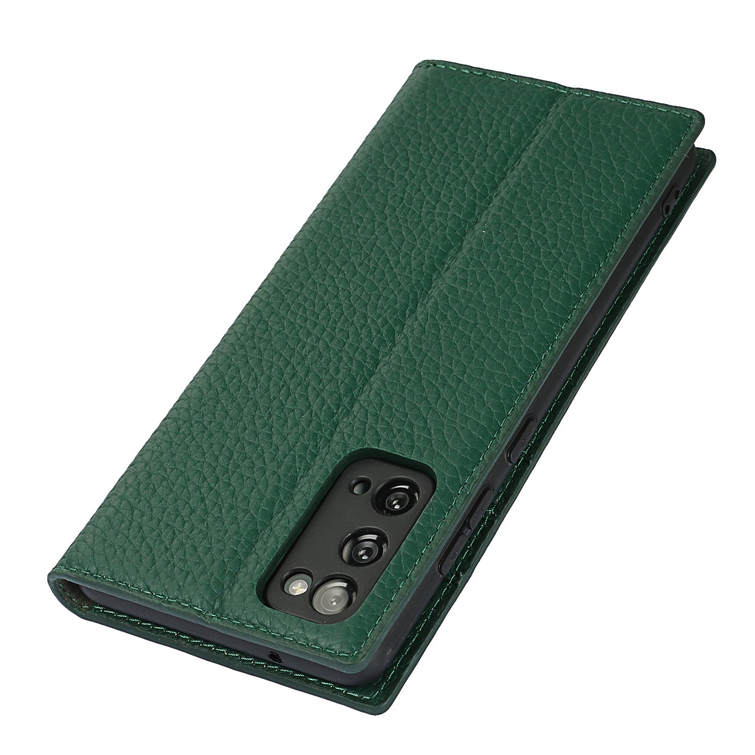 Litchi Texture Stand Genuine Leather Case with Strap for Samsung Galaxy S20 FE/S20 FE 5G/S20 Lite/S20 FE 2022 - Green