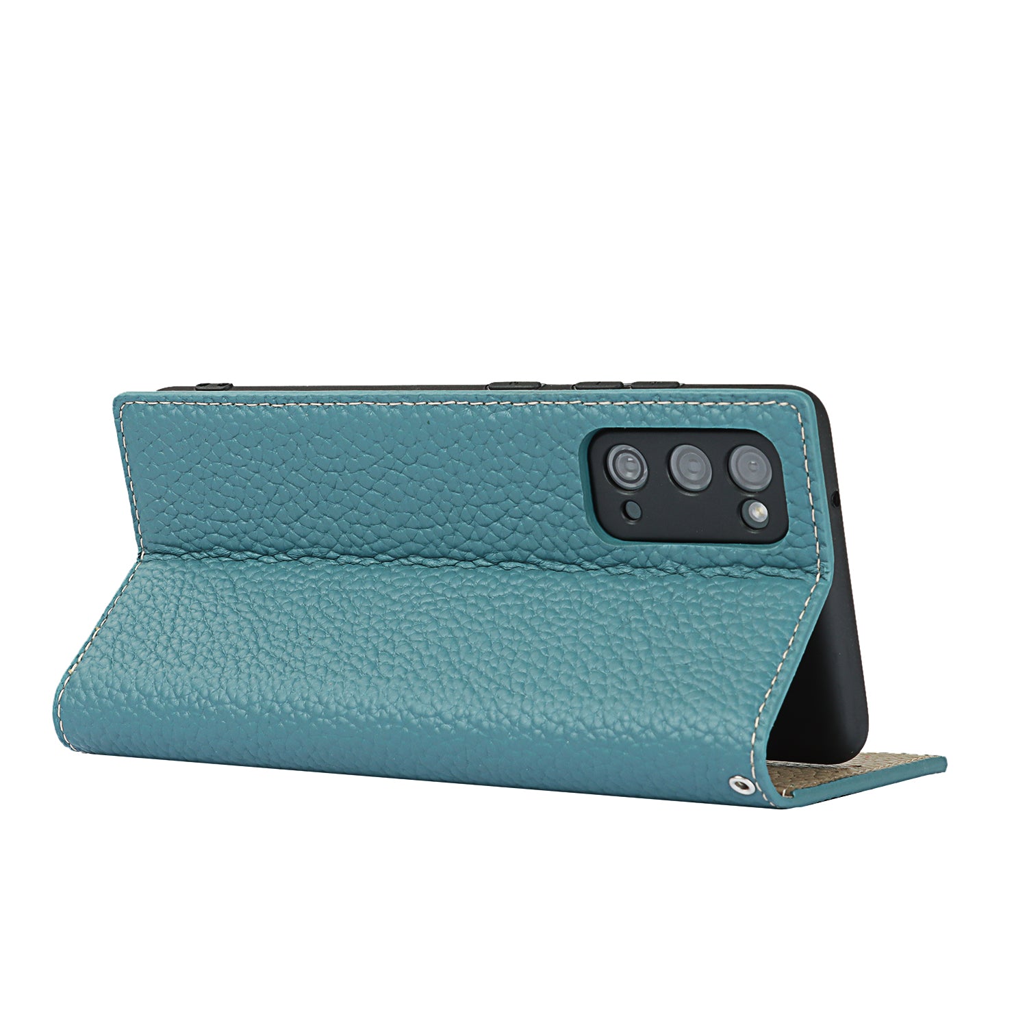 Litchi Texture Stand Genuine Leather Case with Strap for Samsung Galaxy S20 FE/S20 FE 5G/S20 Lite/S20 FE 2022 - Baby Blue