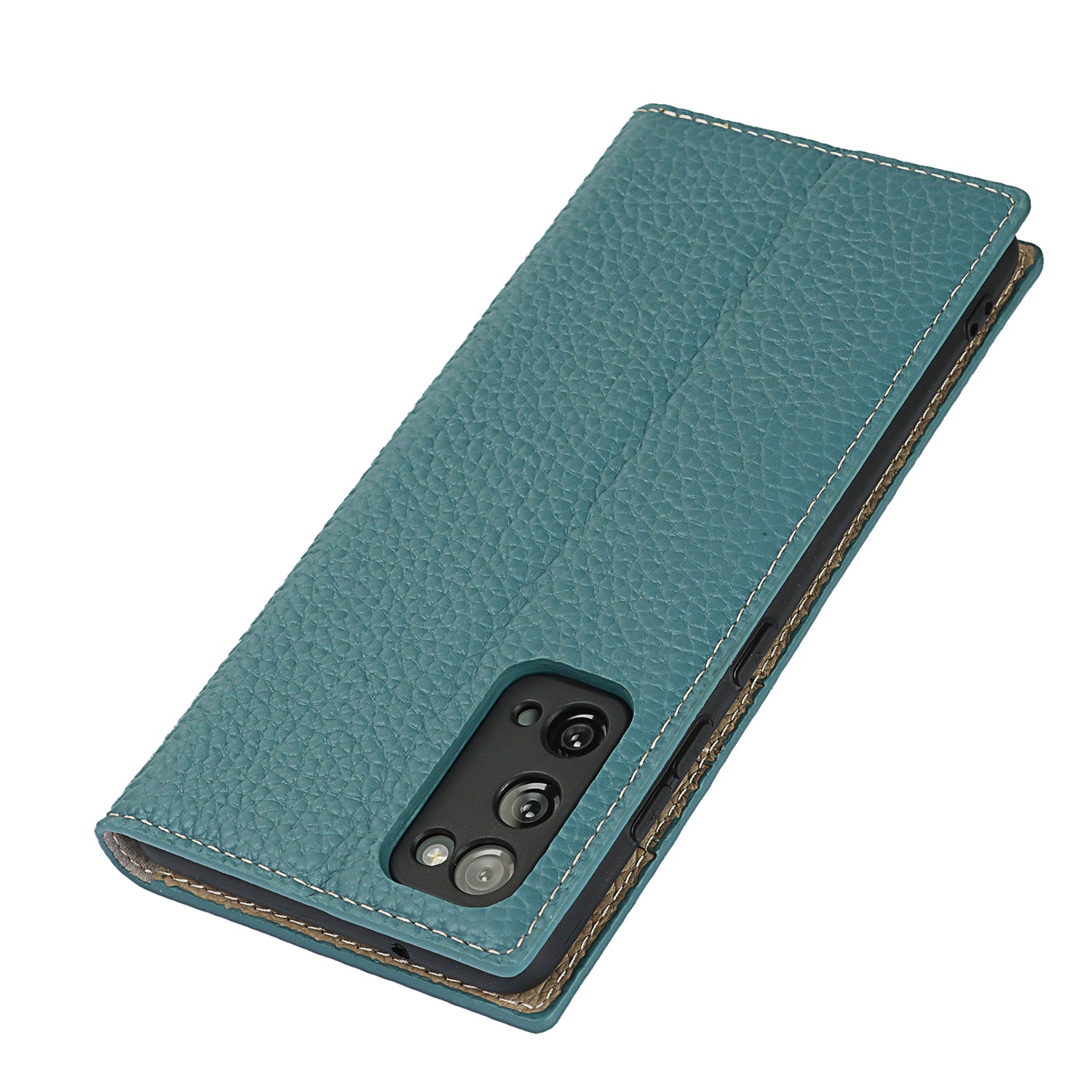 Litchi Texture Stand Genuine Leather Case with Strap for Samsung Galaxy S20 FE/S20 FE 5G/S20 Lite/S20 FE 2022 - Baby Blue