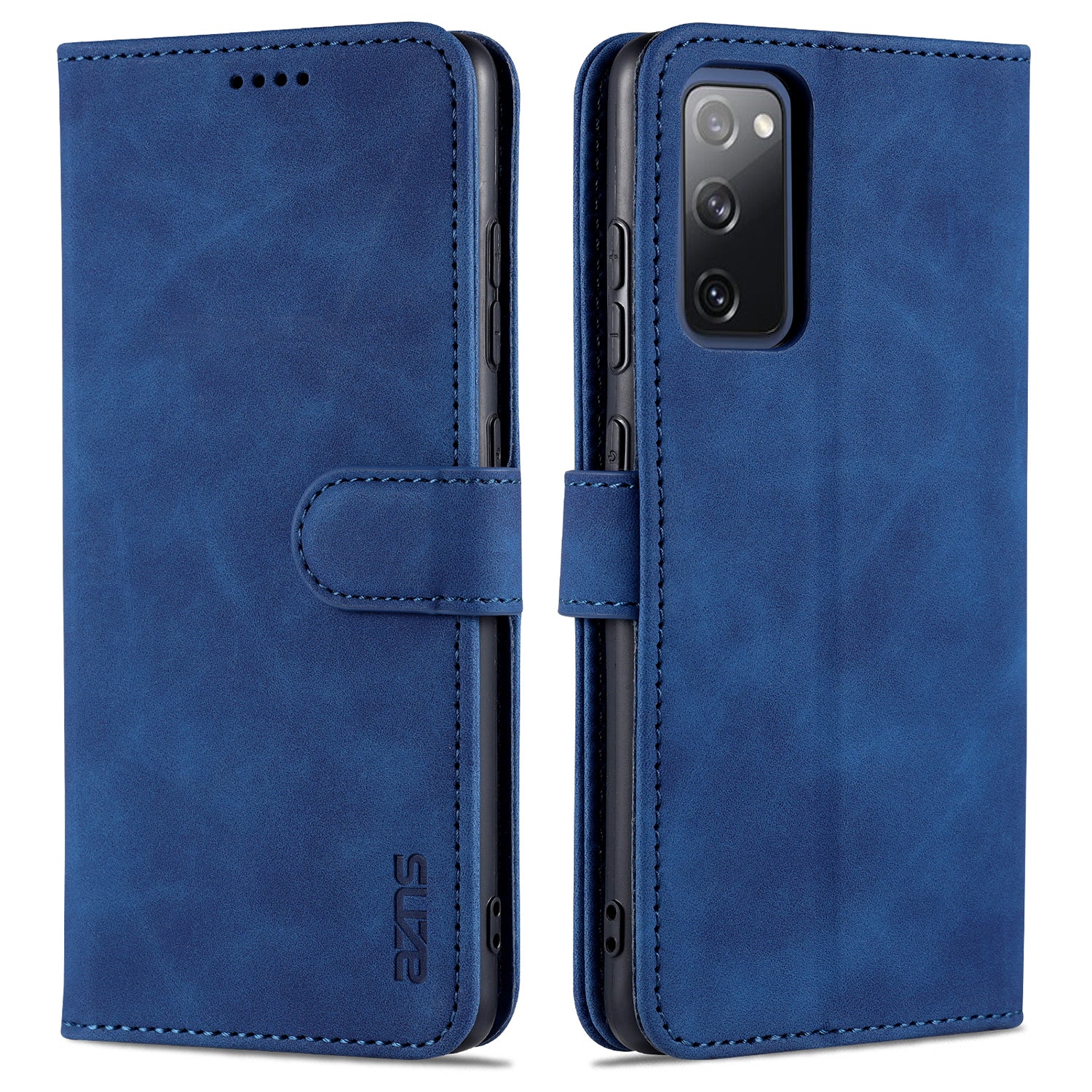 AZNS PU Leather Phone Cover Wallet Stand Case for Samsung Galaxy S20 FE 2022/S20 FE 4G/S20 FE 5G/S20 Lite - Blue