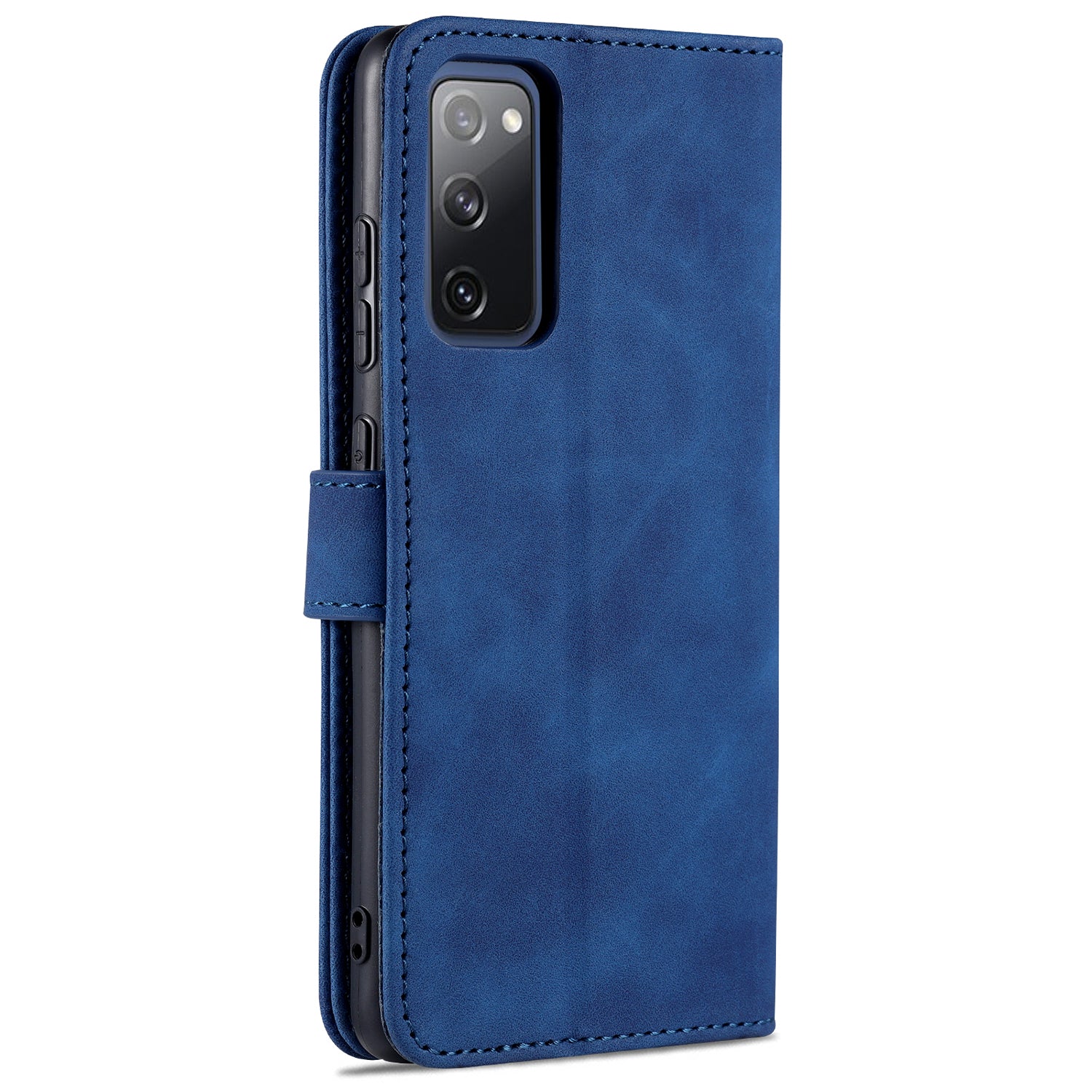 AZNS PU Leather Phone Cover Wallet Stand Case for Samsung Galaxy S20 FE 2022/S20 FE 4G/S20 FE 5G/S20 Lite - Blue