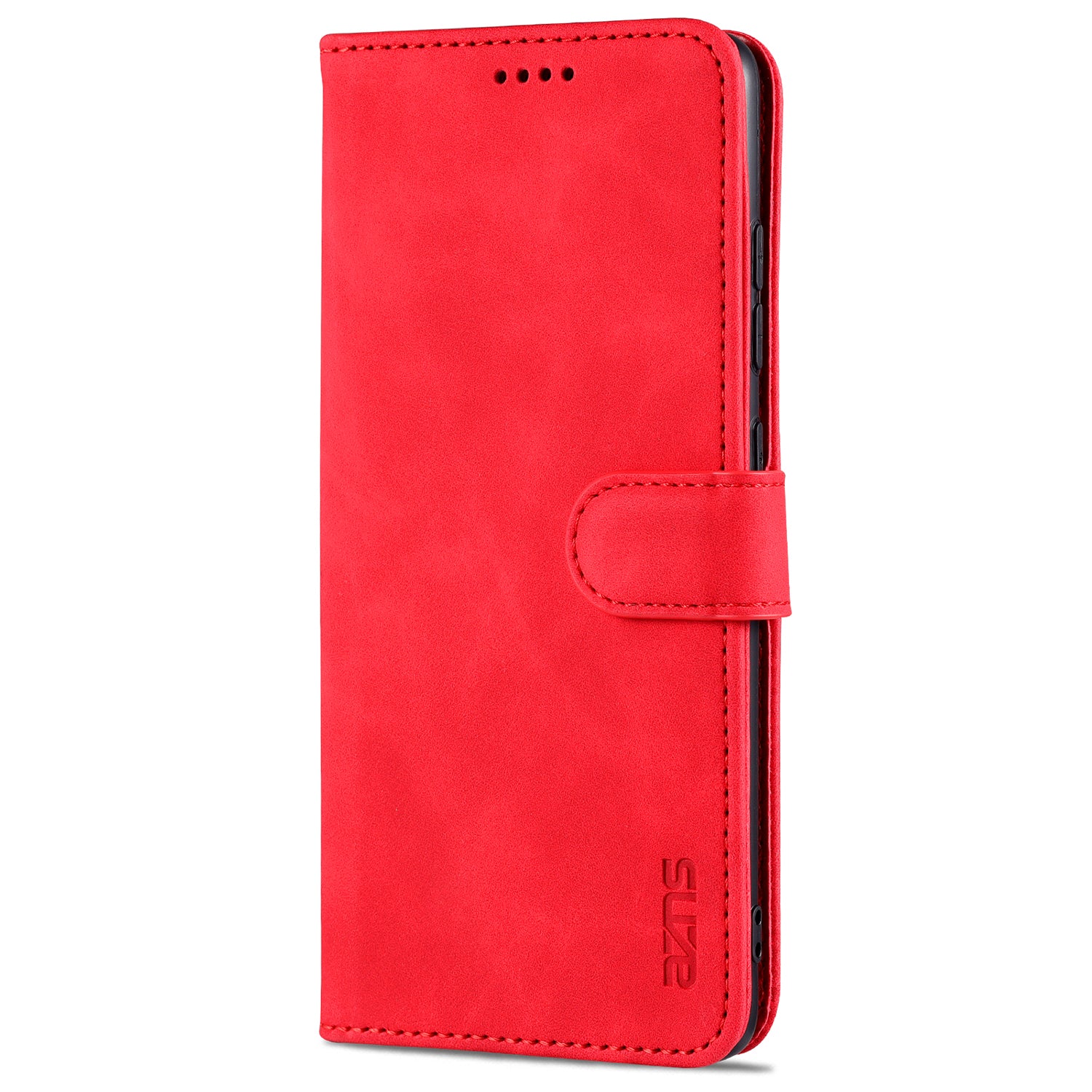 AZNS PU Leather Phone Cover Wallet Stand Case for Samsung Galaxy S20 FE 2022/S20 FE 4G/S20 FE 5G/S20 Lite - Red