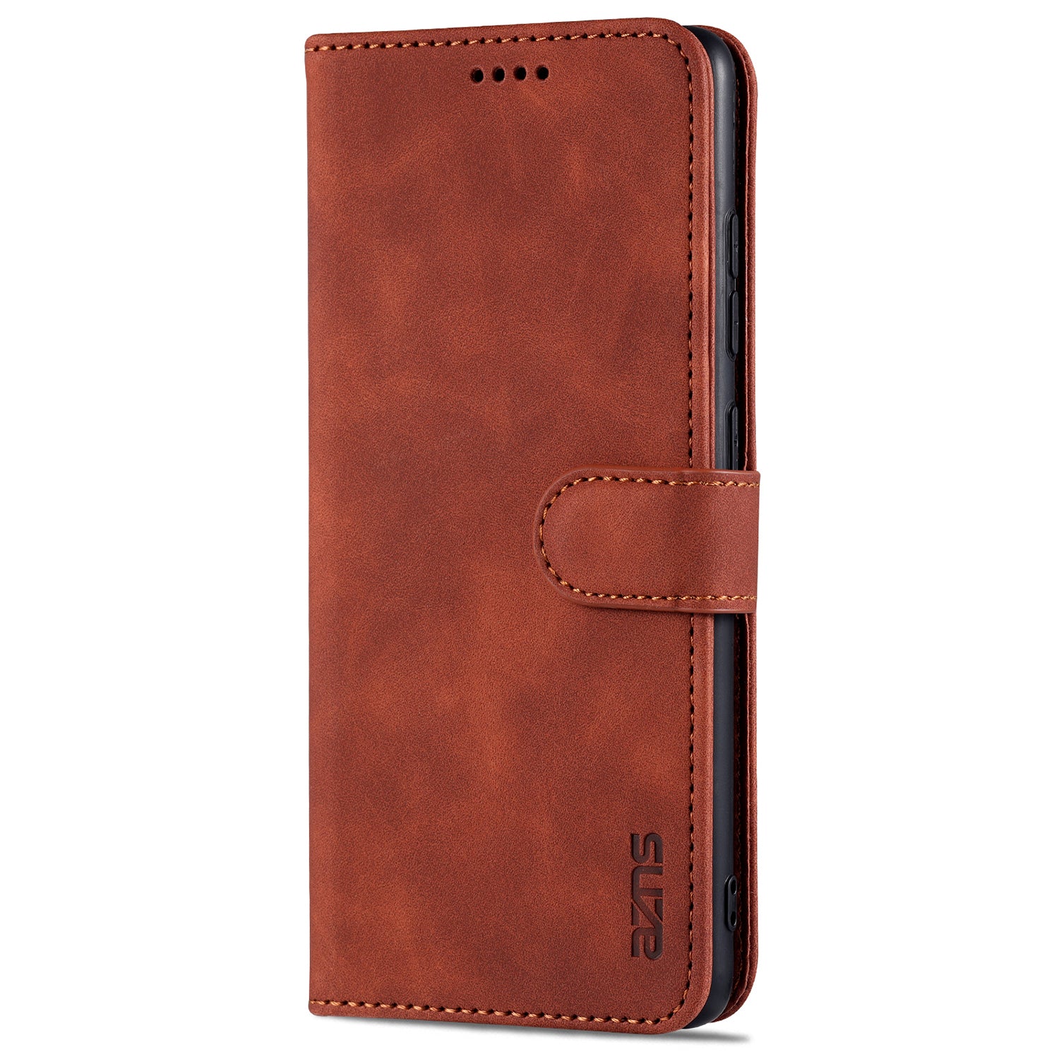 AZNS PU Leather Phone Cover Wallet Stand Case for Samsung Galaxy S20 FE 2022/S20 FE 4G/S20 FE 5G/S20 Lite - Brown