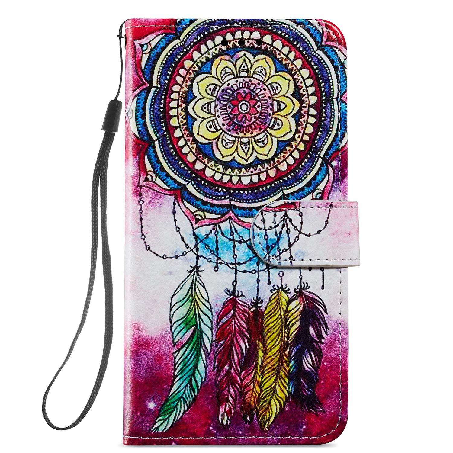 Pattern Printing Design PU Leather Folio Flip Case with Card Holder Slots & Wrist Strap for Samsung Galaxy S20 FE 2022/S20 FE 4G/S20 FE 5G/S20 Lite - Dream Catcher