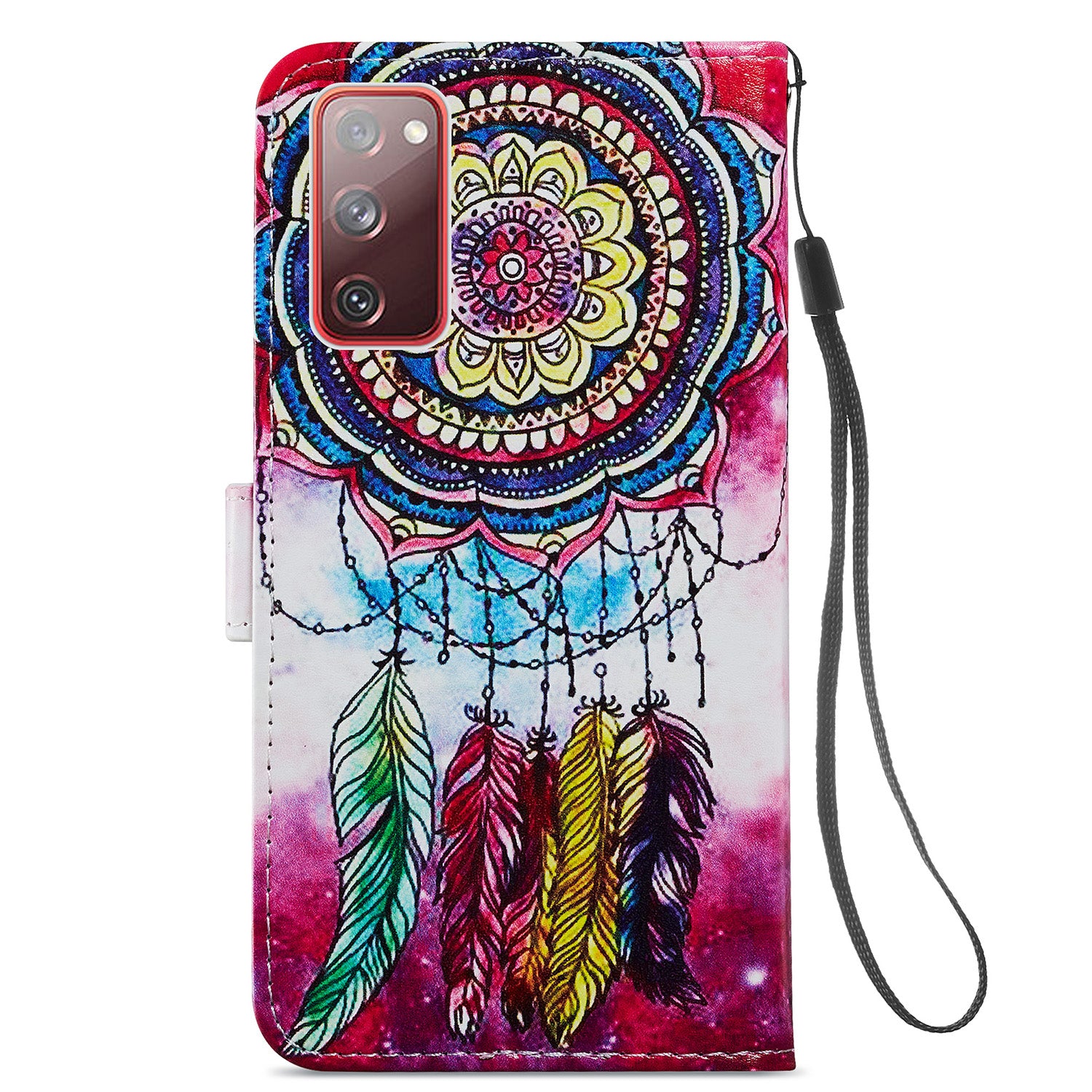 Pattern Printing Design PU Leather Folio Flip Case with Card Holder Slots & Wrist Strap for Samsung Galaxy S20 FE 2022/S20 FE 4G/S20 FE 5G/S20 Lite - Dream Catcher