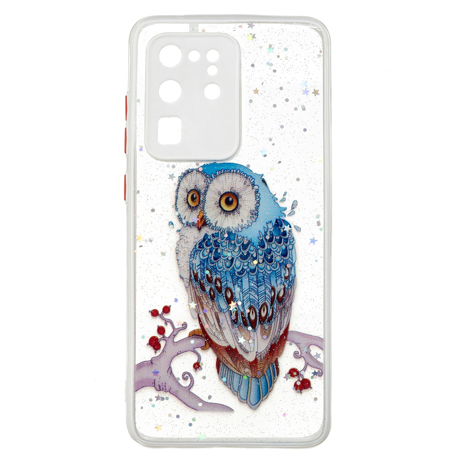 Ultra Clear Pattern Printing Precise Cut-out Soft TPU Bumper + Acrylic Back Protective Phone Case for Samsung Galaxy S20 Ultra - Owl