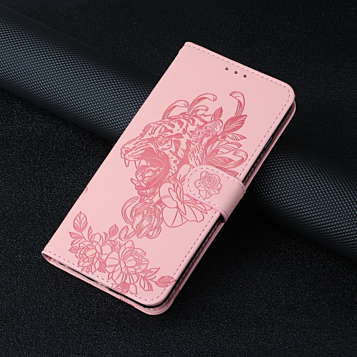 Tiger Head Pattern Imprinting Leather Wallet Stand Case for Samsung Galaxy S20 4G/S20 5G - Pink