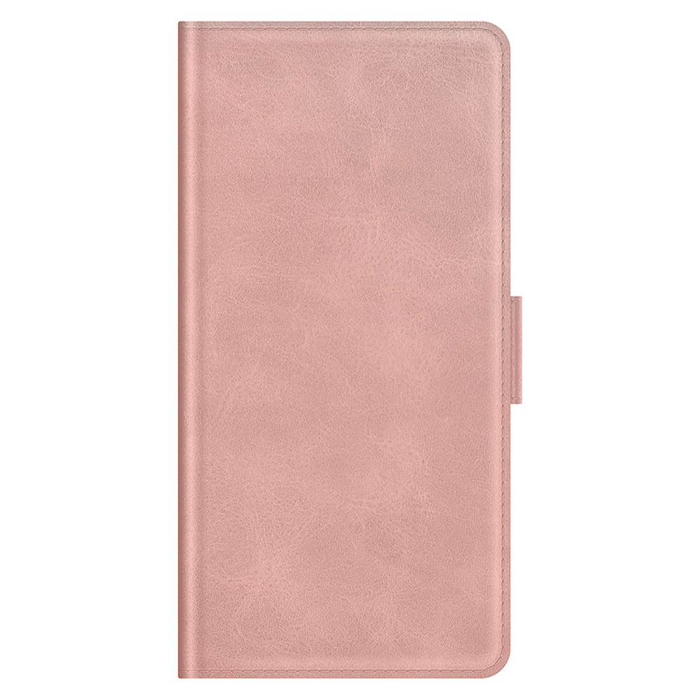 PU Leather Phone Wallet Stand Case Shell with Dual Magnetic Clasp Closure for Samsung Galaxy S20 FE 2022/S20 FE 4G/S20 FE 5G/S20 Lite - Rose Gold