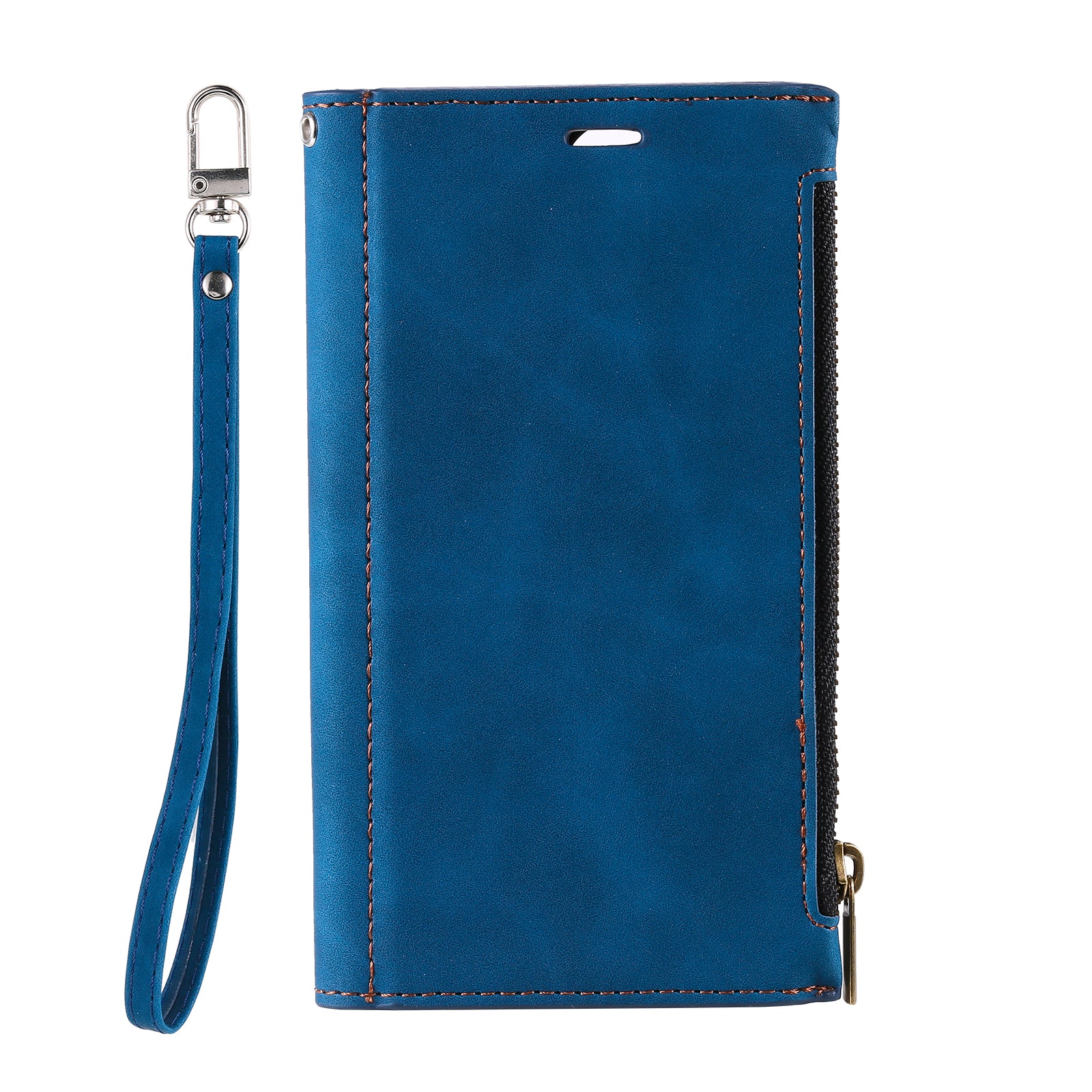 PU Leather Cellphone Protective Case Cover with Multifunctional Zipper Wallet and Kickstand for Samsung Galaxy S20 4G/S20 5G - Blue