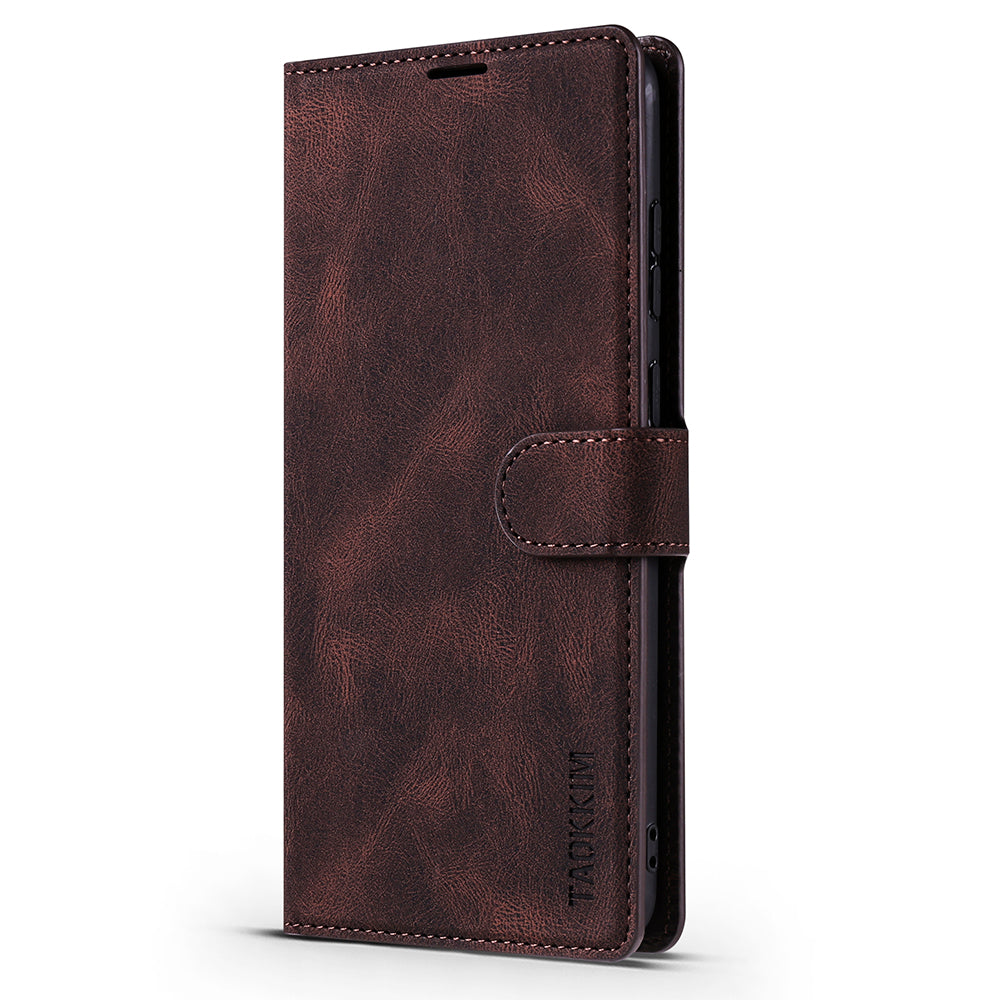 TAOKKIM Protective Leather Wallet Case Mobile Phone Cover with Stand for Samsung Galaxy S20 FE 2022/S20 FE 4G/S20 FE 5G/S20 Lite - Brown