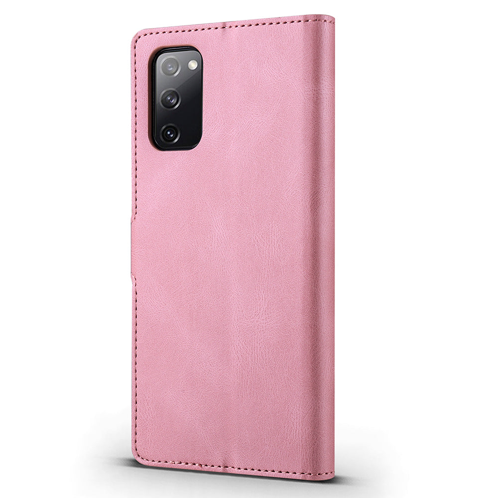 TAOKKIM Protective Leather Wallet Case Mobile Phone Cover with Stand for Samsung Galaxy S20 FE 2022/S20 FE 4G/S20 FE 5G/S20 Lite - Pink