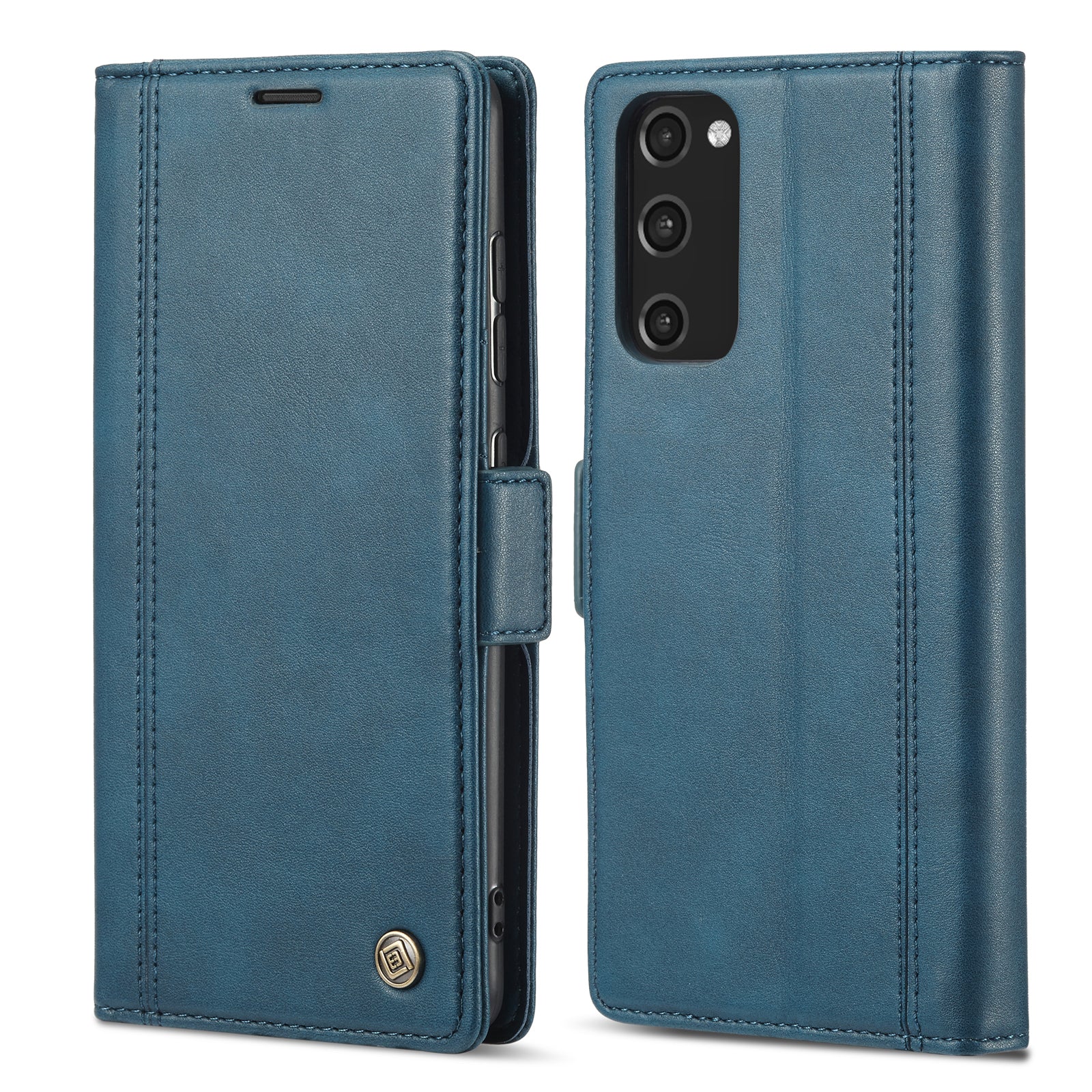 LC.IMEEKE Stand PU Leather Flip Wallet Card Holders Protective Phone Cover for Samsung Galaxy S20 4G/S20 5G - Blue