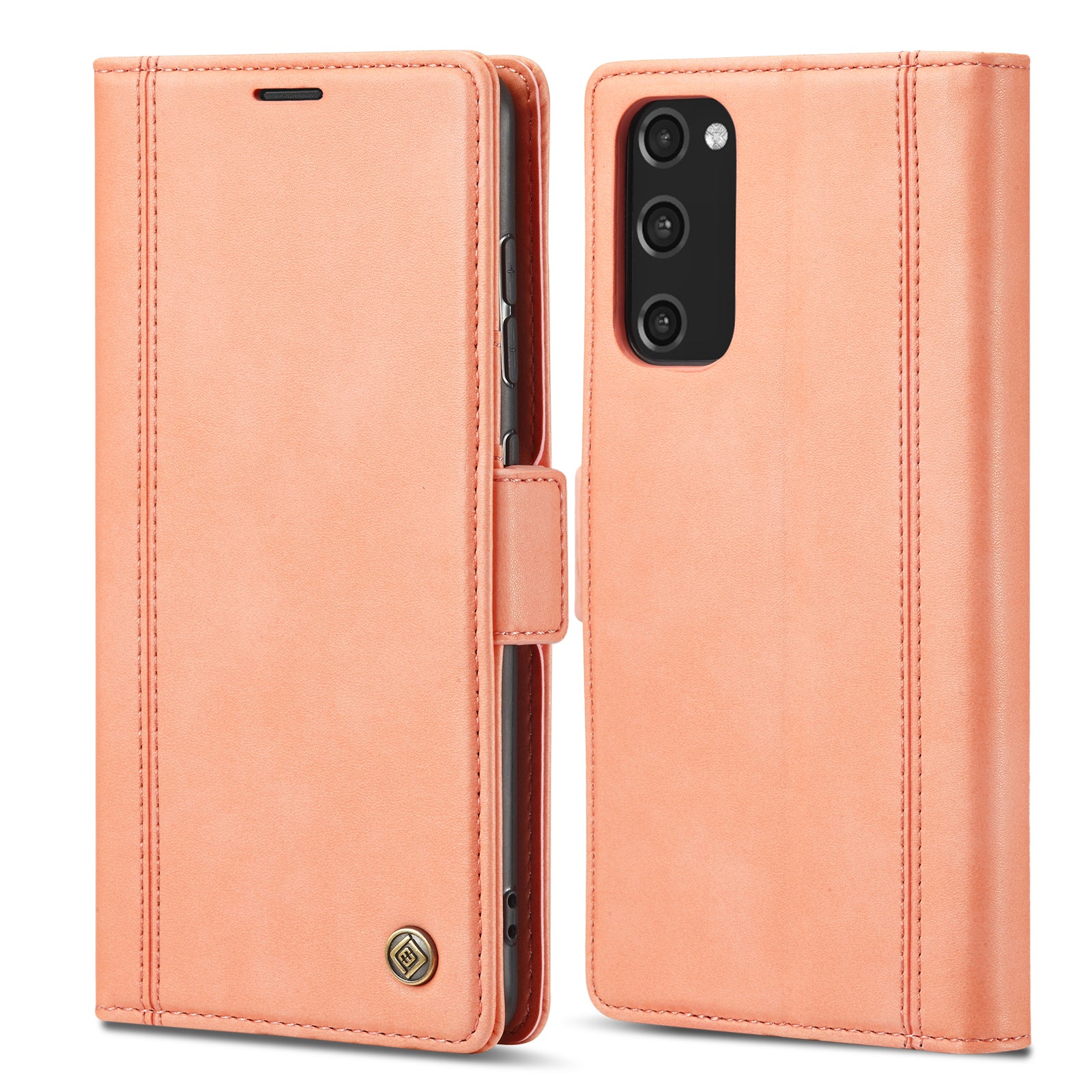 LC.IMEEKE PU Leather Multi-Angle Viewing Flip Protective Wallet Case Cover with Card Holder for Samsung Galaxy S20 FE 2022/S20 FE 4G/S20 FE 5G/S20 Lite - Orange