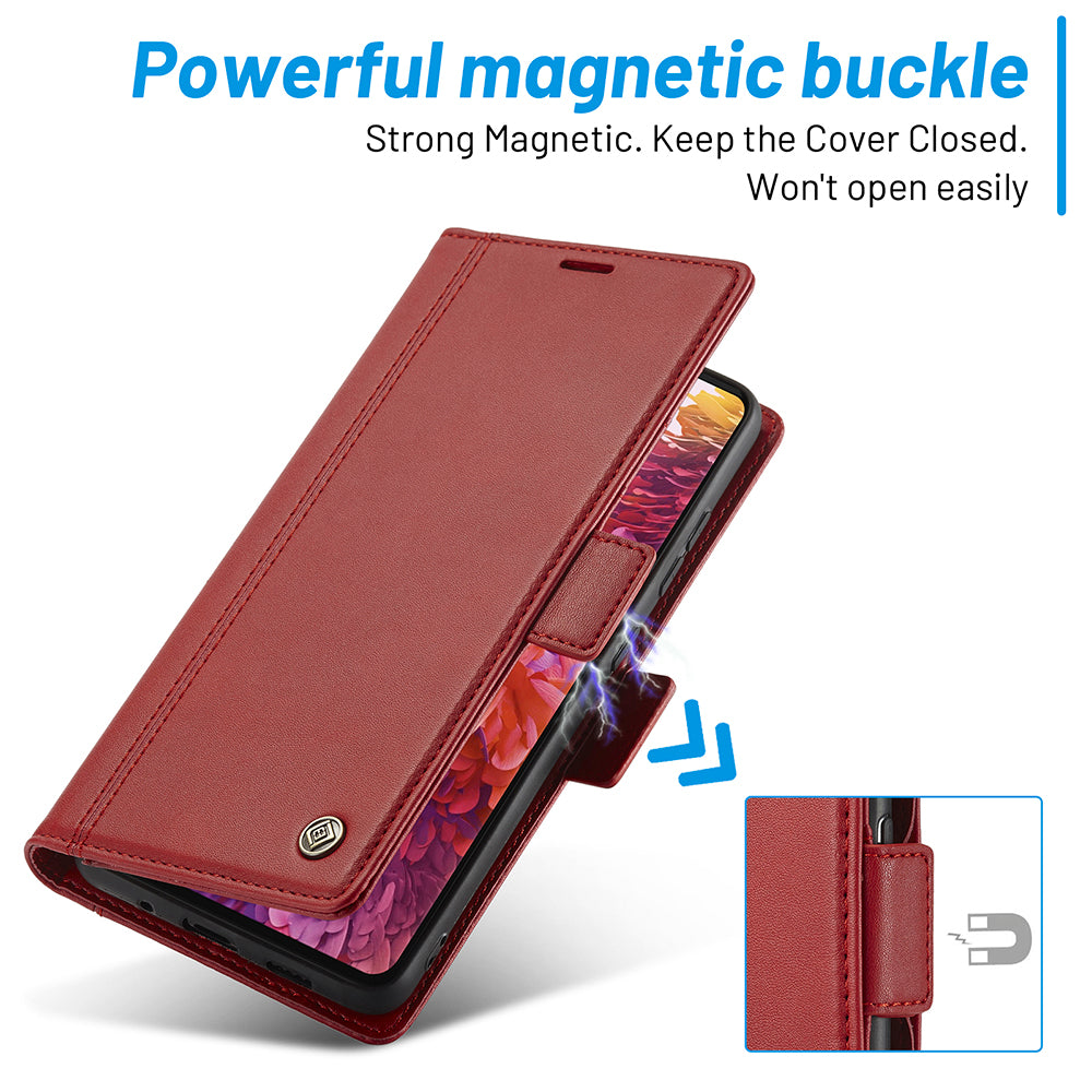 LC.IMEEKE PU Leather Multi-Angle Viewing Flip Protective Wallet Case Cover with Card Holder for Samsung Galaxy S20 FE 2022/S20 FE 4G/S20 FE 5G/S20 Lite - Red