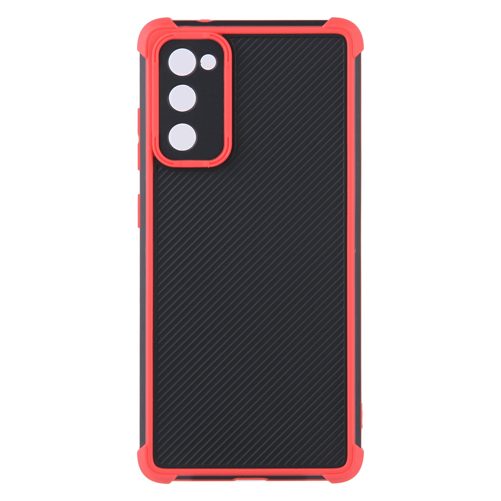 All-Inclusive Drop-Proof Dual-Color PVC + TPU Hybrid Phone Cover Case for Samsung Galaxy S20 FE 2022/S20 FE 4G/S20 FE 5G/S20 Lite - Red