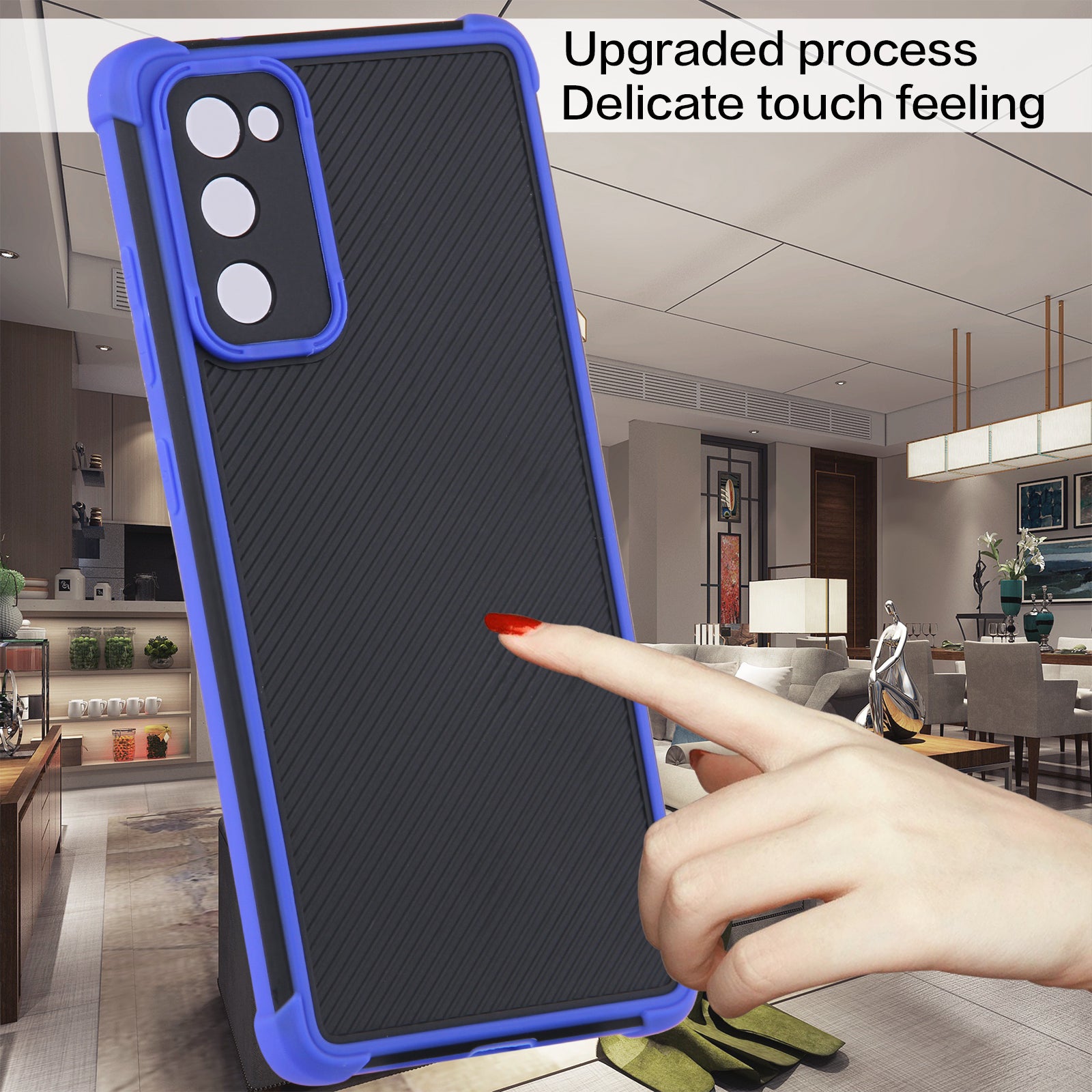 All-Inclusive Drop-Proof Dual-Color PVC + TPU Hybrid Phone Cover Case for Samsung Galaxy S20 FE 2022/S20 FE 4G/S20 FE 5G/S20 Lite - Blue