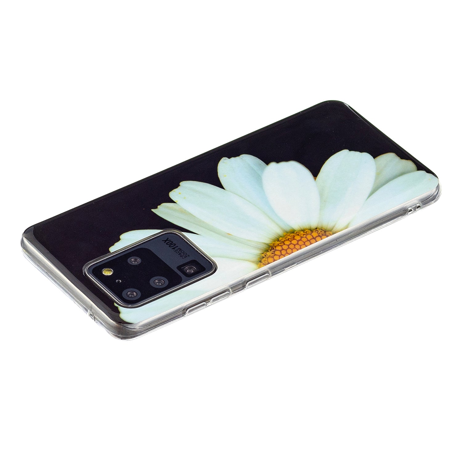 Noctilucent IMD TPU Mobile Phone Protective Case Cover for Samsung Galaxy S20 Ultra 4G/5G - Daisy Flower