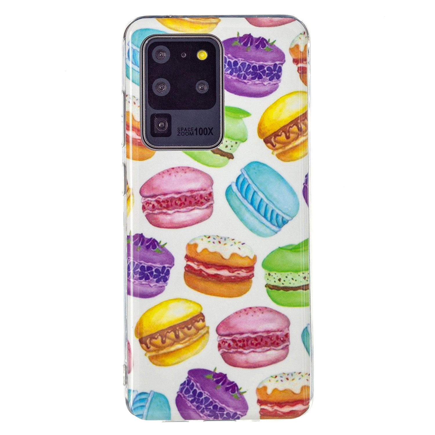 Noctilucent IMD TPU Mobile Phone Protective Case Cover for Samsung Galaxy S20 Ultra 4G/5G - Hamburger