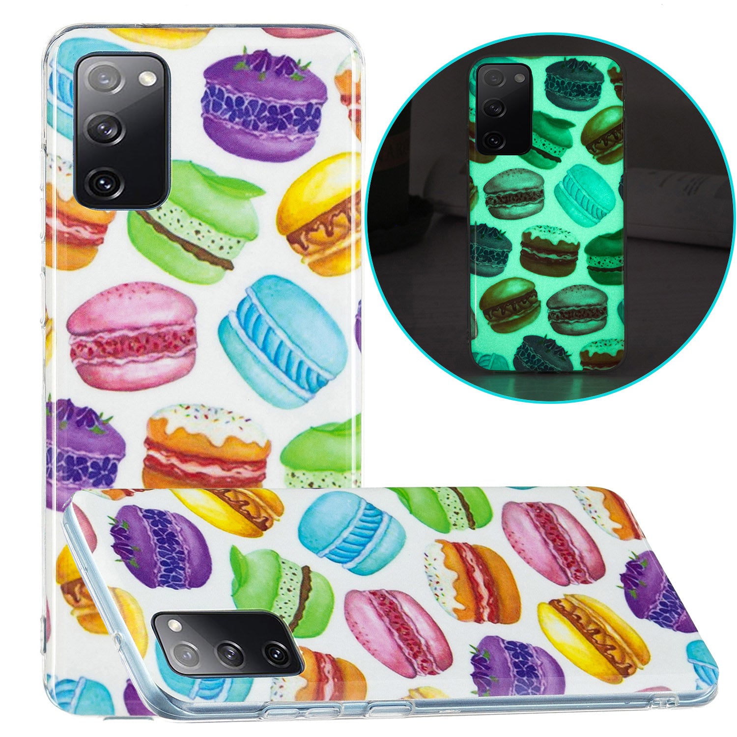 Luminous IMD TPU Phone Case Back Cover Shell for Samsung Galaxy S20 FE 2022/S20 FE 4G/S20 FE 5G/S20 Lite - Hamburger