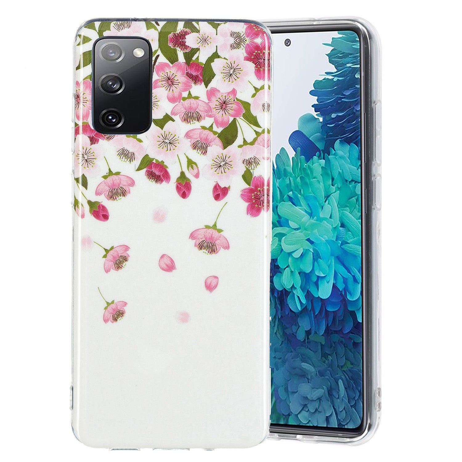 Luminous IMD TPU Phone Case Back Cover Shell for Samsung Galaxy S20 FE 2022/S20 FE 4G/S20 FE 5G/S20 Lite - Cherry Blossoms