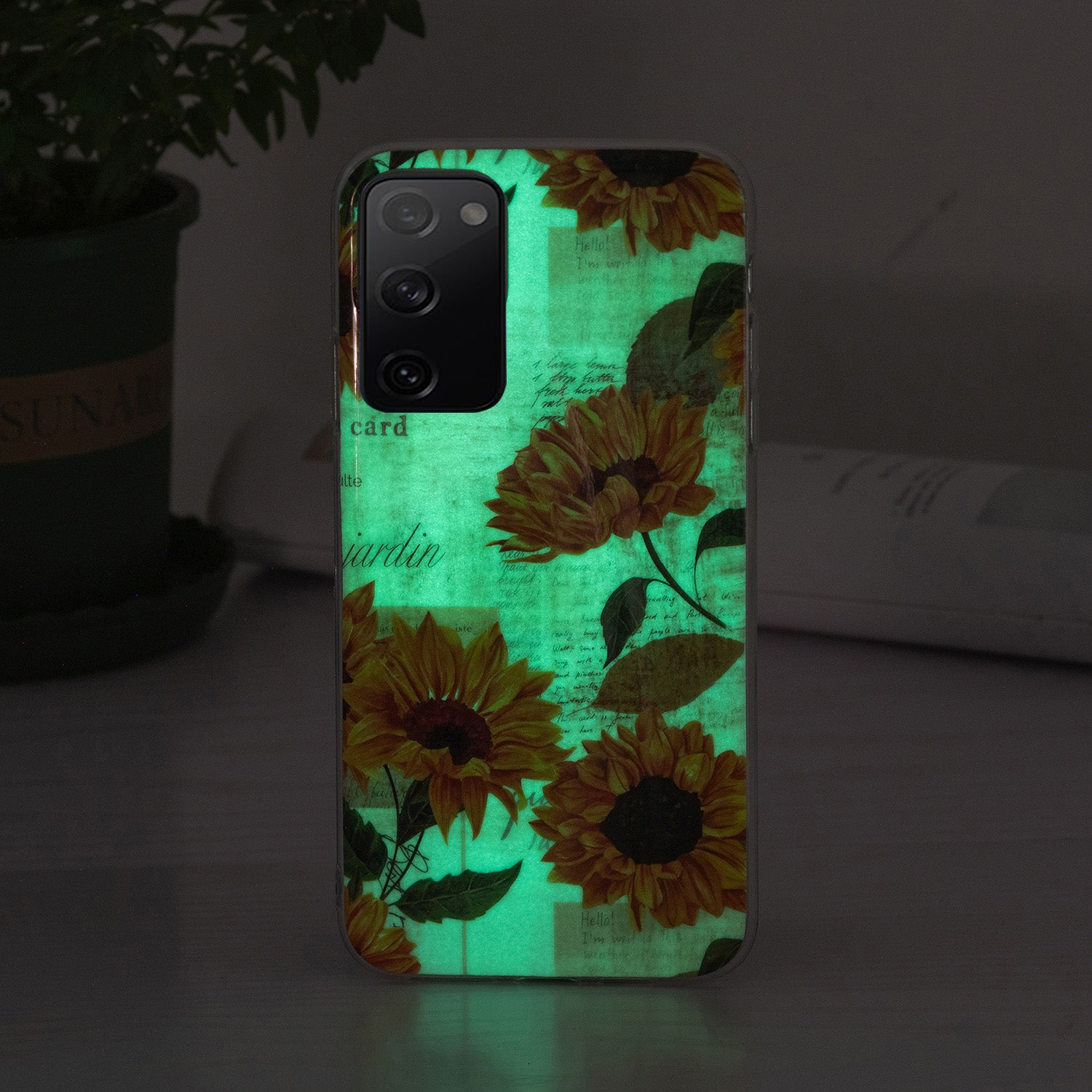 Luminous IMD TPU Phone Case Back Cover Shell for Samsung Galaxy S20 FE 2022/S20 FE 4G/S20 FE 5G/S20 Lite - Sun Flower