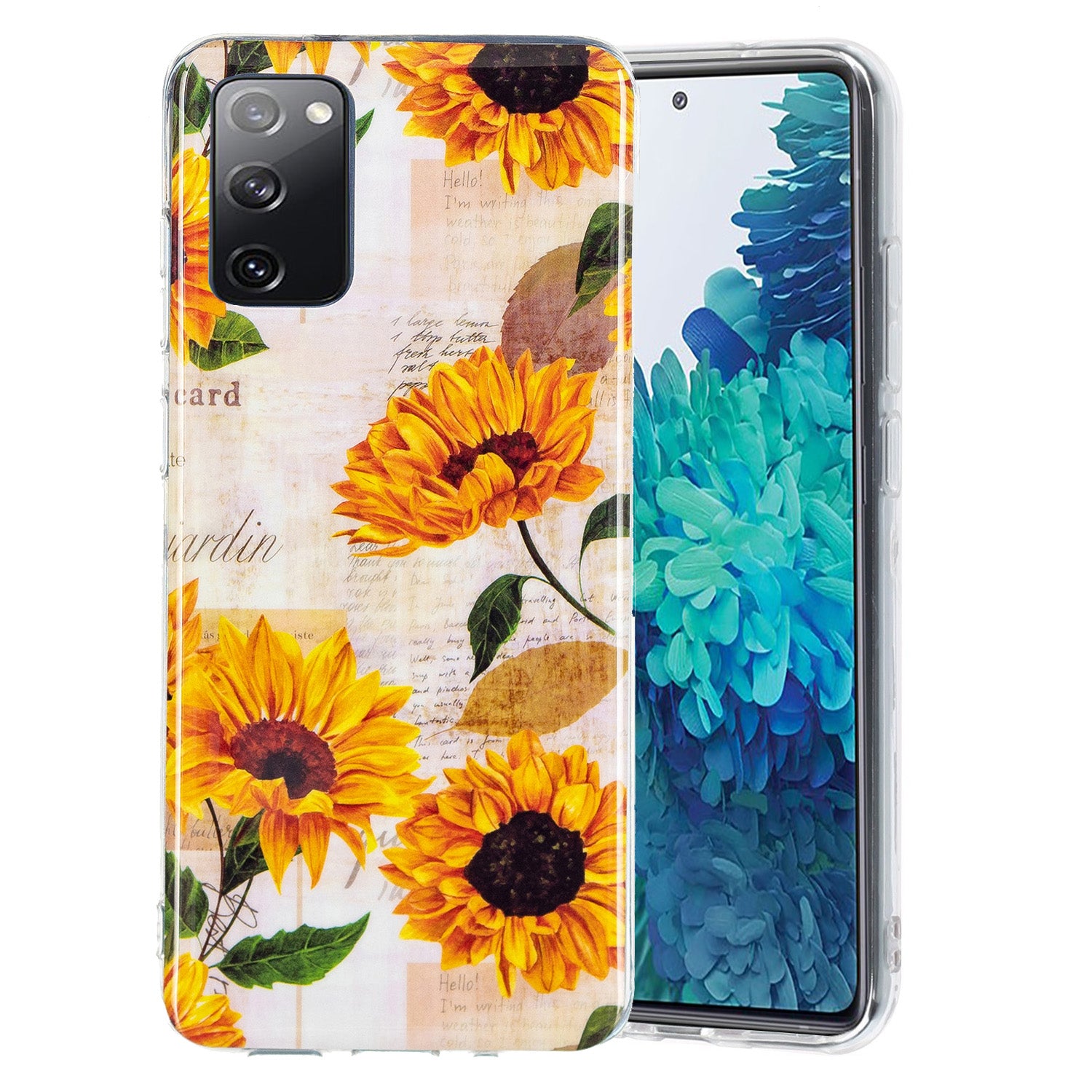 Luminous IMD TPU Phone Case Back Cover Shell for Samsung Galaxy S20 FE 2022/S20 FE 4G/S20 FE 5G/S20 Lite - Sun Flower