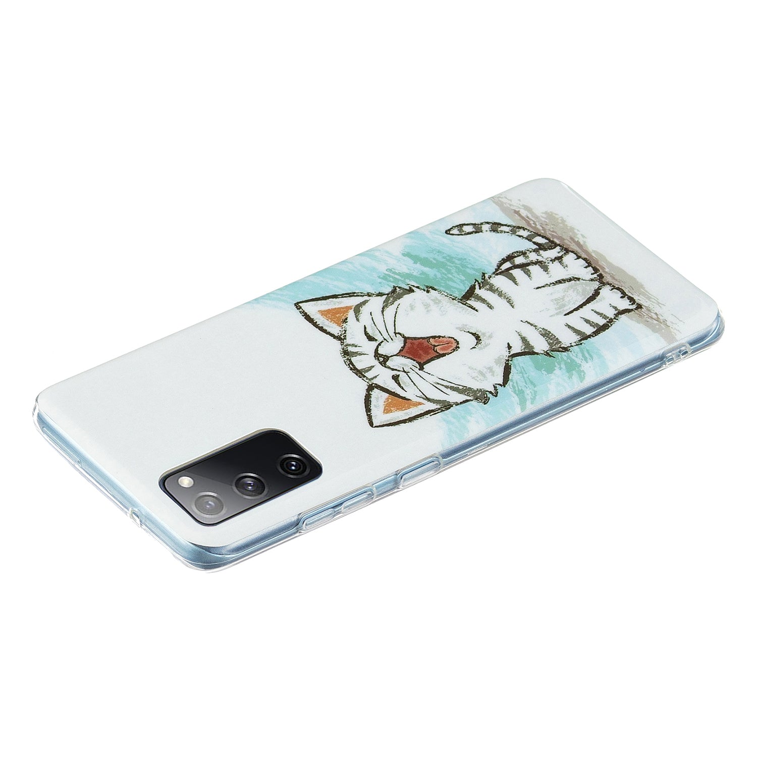 Luminous IMD TPU Phone Case Back Cover Shell for Samsung Galaxy S20 FE 2022/S20 FE 4G/S20 FE 5G/S20 Lite - Happy Cat