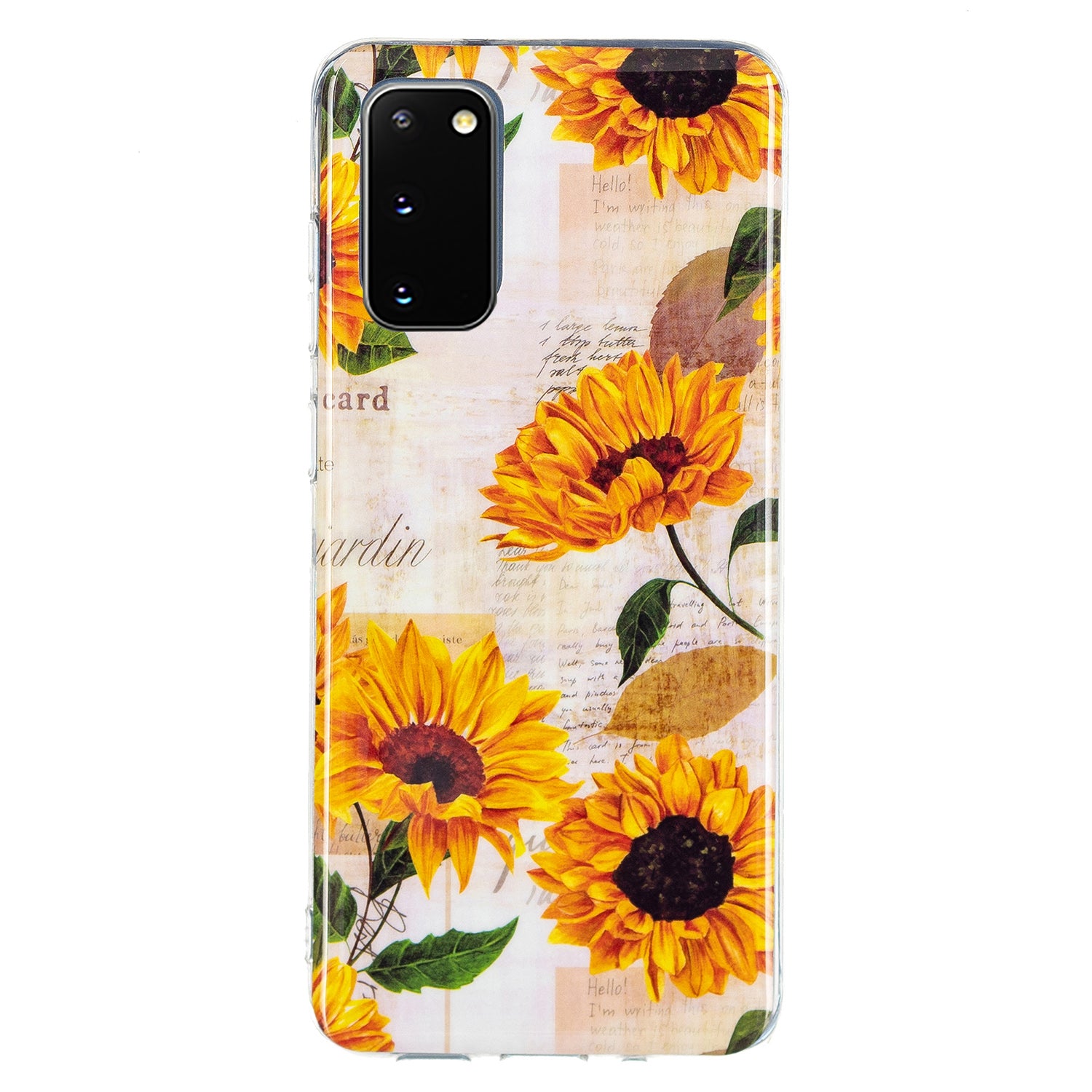 Glow in The Dark Noctilucent Shockproof Lightweight Soft TPU Cover Cell Phone Case for Samsung Galaxy S20 4G/S20 5G - Sunflower