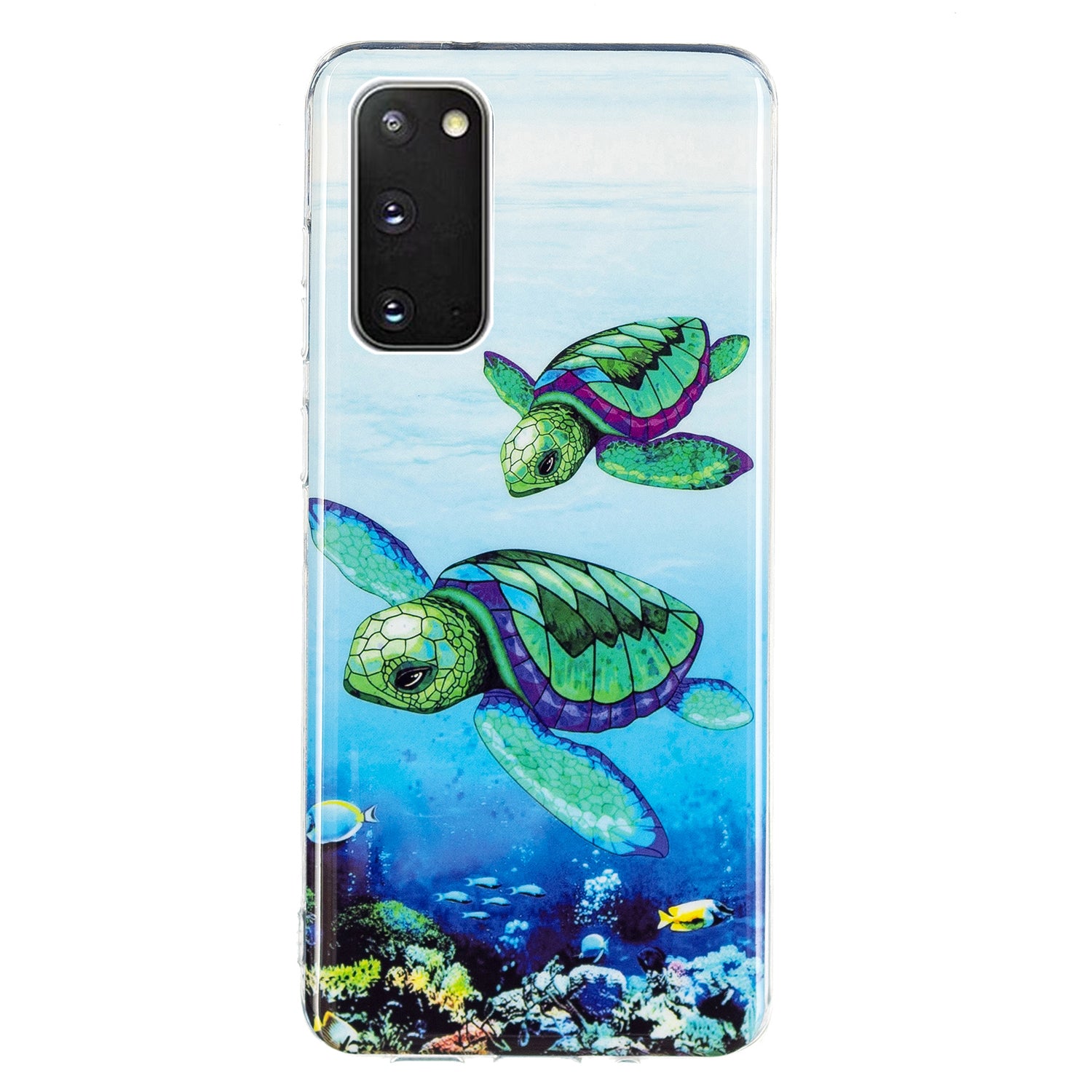 Glow in The Dark Noctilucent Shockproof Lightweight Soft TPU Cover Cell Phone Case for Samsung Galaxy S20 4G/S20 5G - Turtle