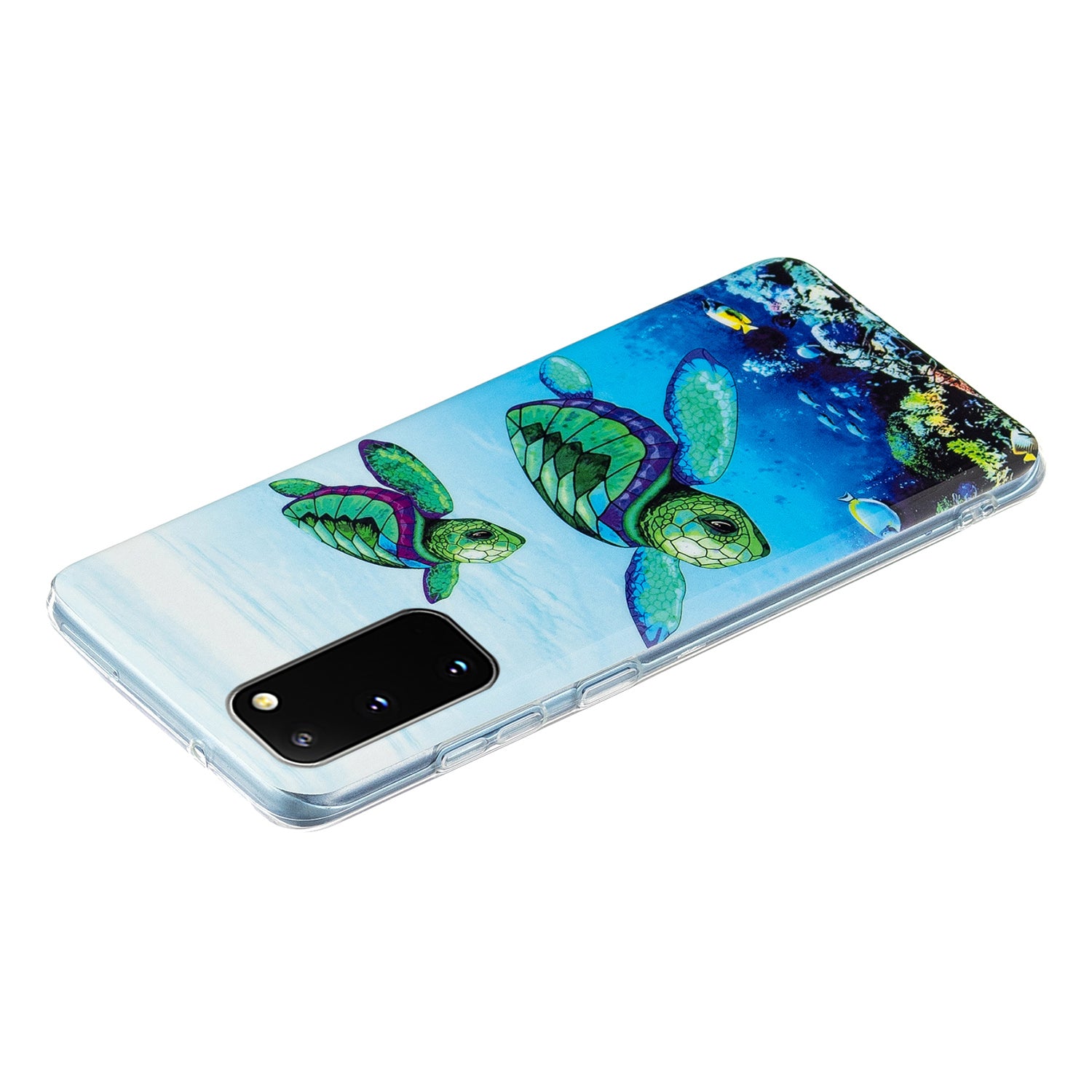 Glow in The Dark Noctilucent Shockproof Lightweight Soft TPU Cover Cell Phone Case for Samsung Galaxy S20 4G/S20 5G - Turtle