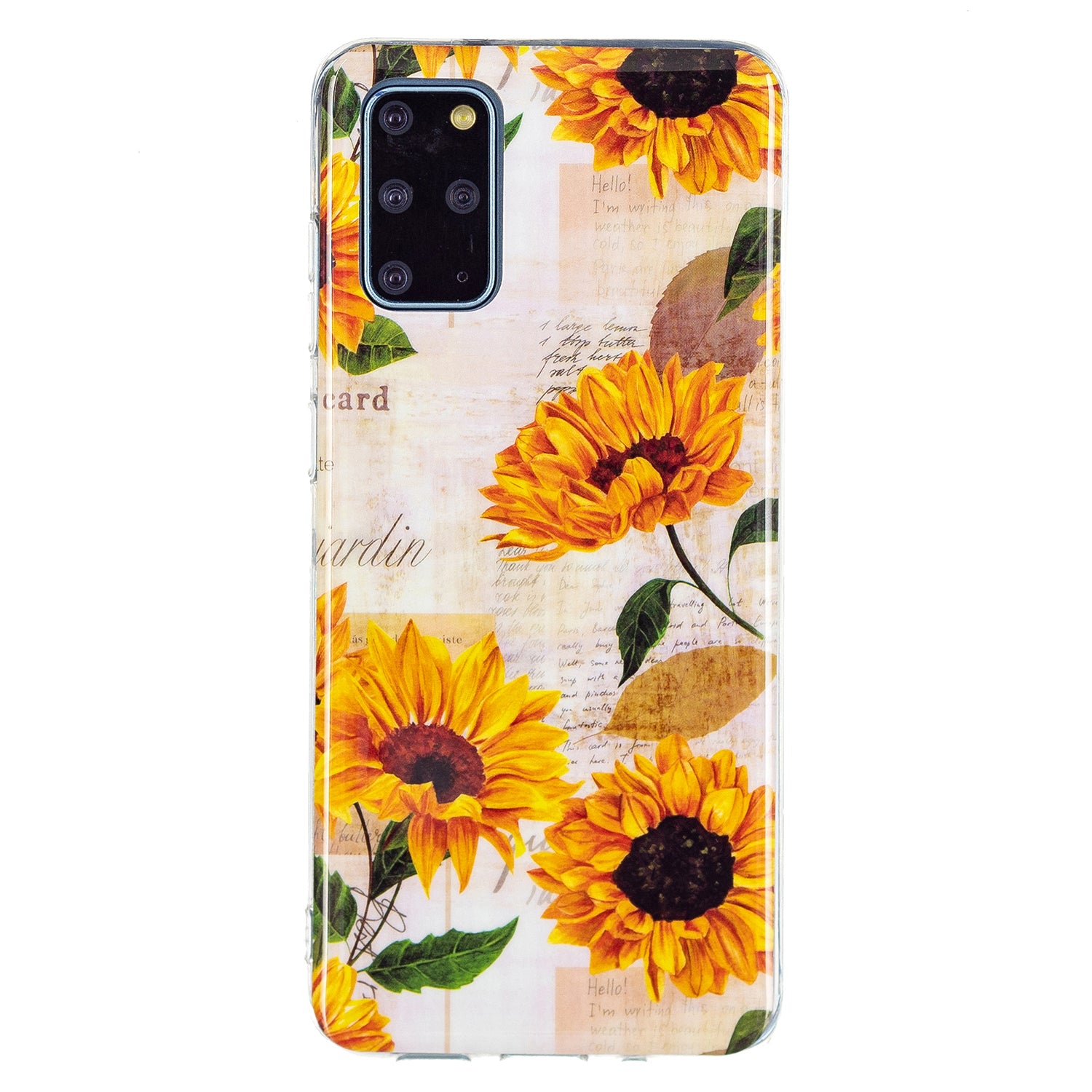 Noctilucent Lightweight Slim Stylish Soft TPU Glow in The Dark Cover Shockproof Cell Phone Case for Samsung Galaxy S20 Plus 4G/5G - Sunflower