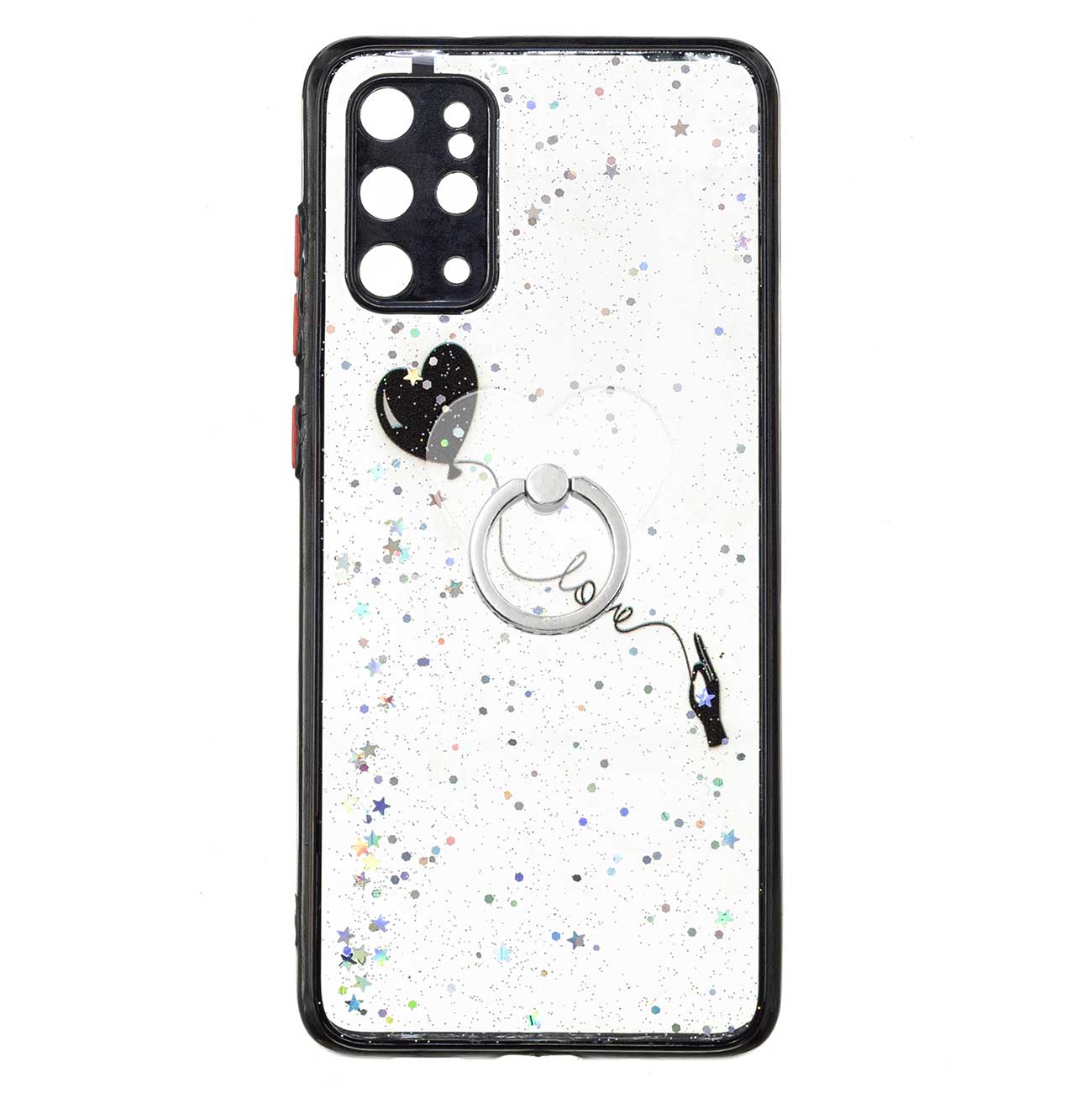 Rotatable Ring Kickstand TPU + PC Protective Cover Pattern Printing Epoxy Precise Cutout Case for Samsung Galaxy Plus 4G / 5G - Love Heart