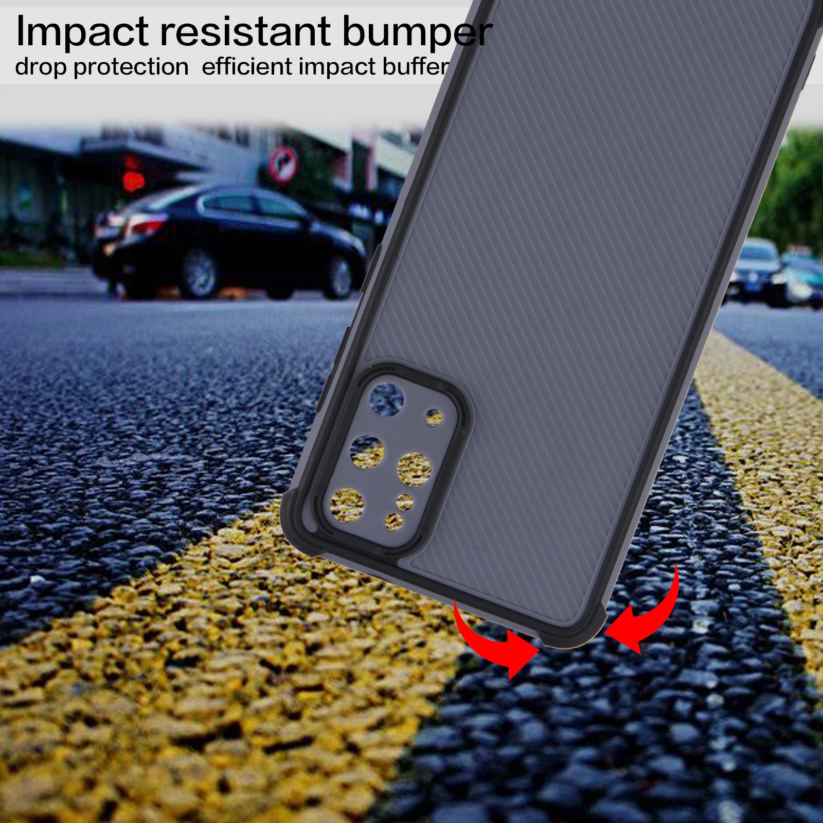 Contrast Color Slim PVC + TPU Shockproof Hybrid Rugged Drop Protective Cover for Samsung Galaxy S20 Plus / S20 Plus 5G - Black