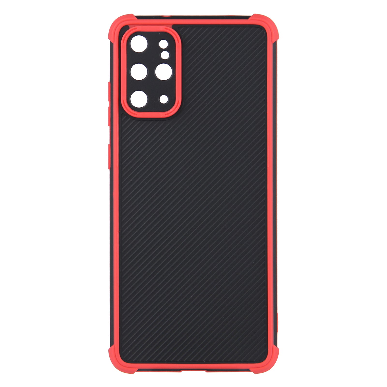 Contrast Color Slim PVC + TPU Shockproof Hybrid Rugged Drop Protective Cover for Samsung Galaxy S20 Plus / S20 Plus 5G - Red