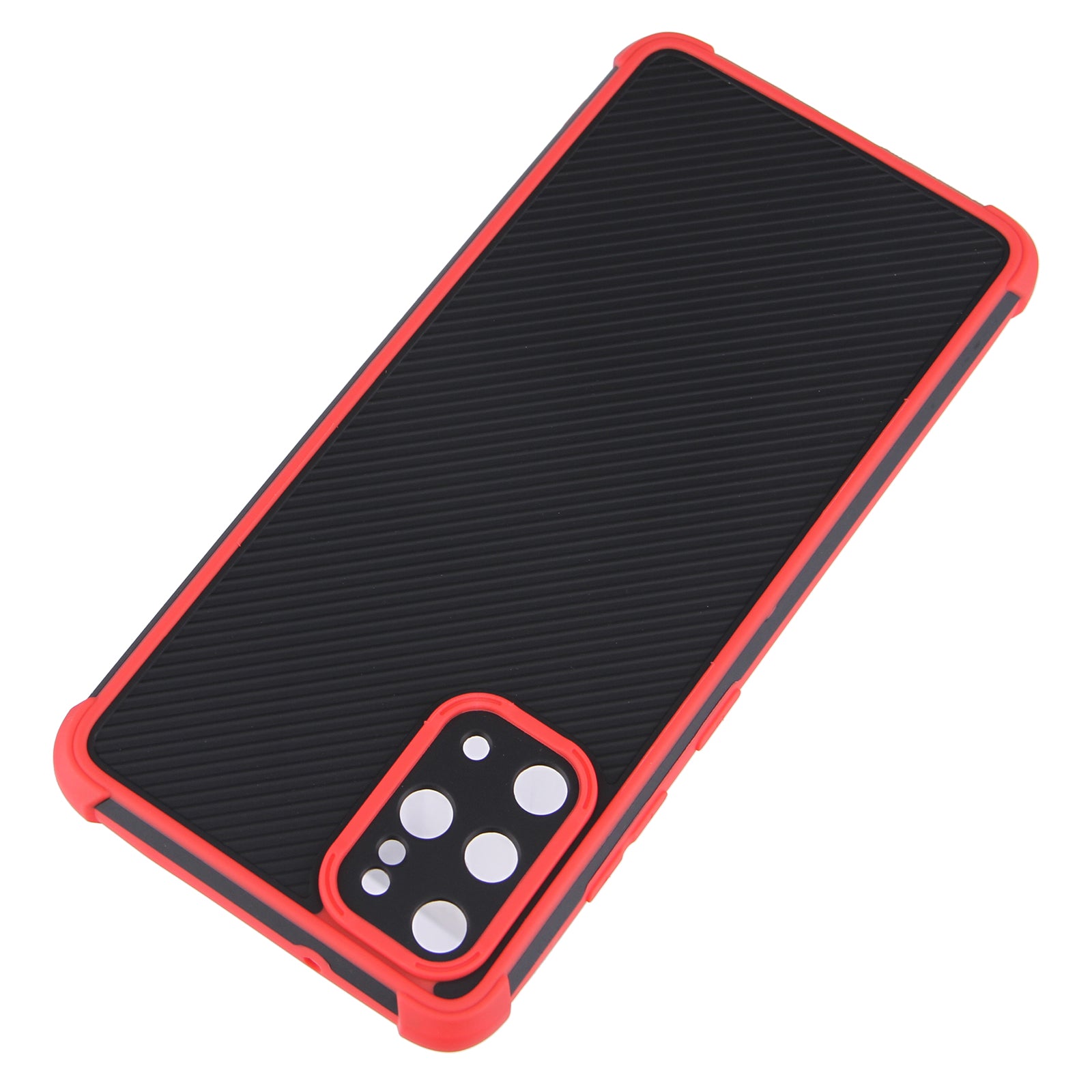 Contrast Color Slim PVC + TPU Shockproof Hybrid Rugged Drop Protective Cover for Samsung Galaxy S20 Plus / S20 Plus 5G - Red