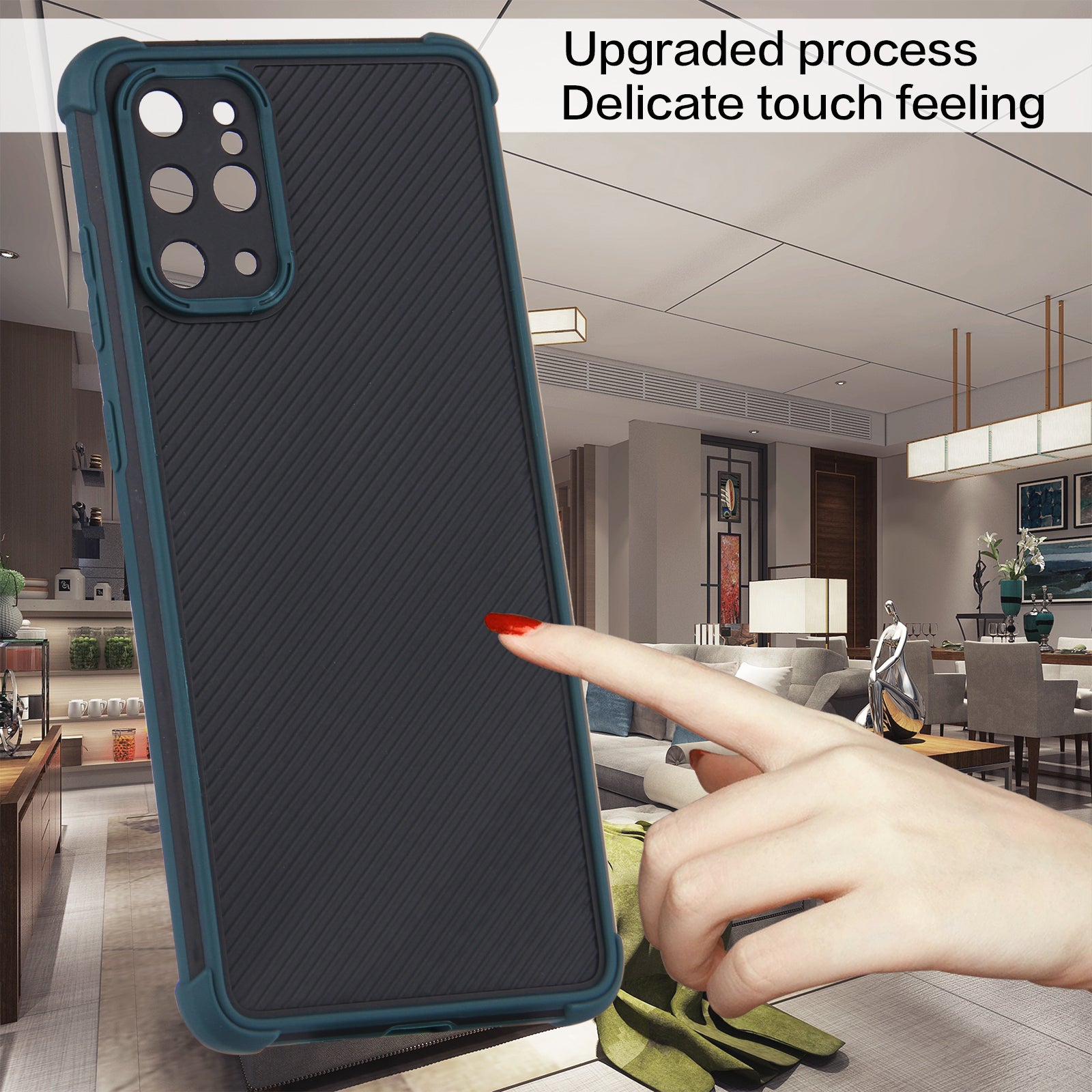 Contrast Color Slim PVC + TPU Shockproof Hybrid Rugged Drop Protective Cover for Samsung Galaxy S20 Plus / S20 Plus 5G - Green