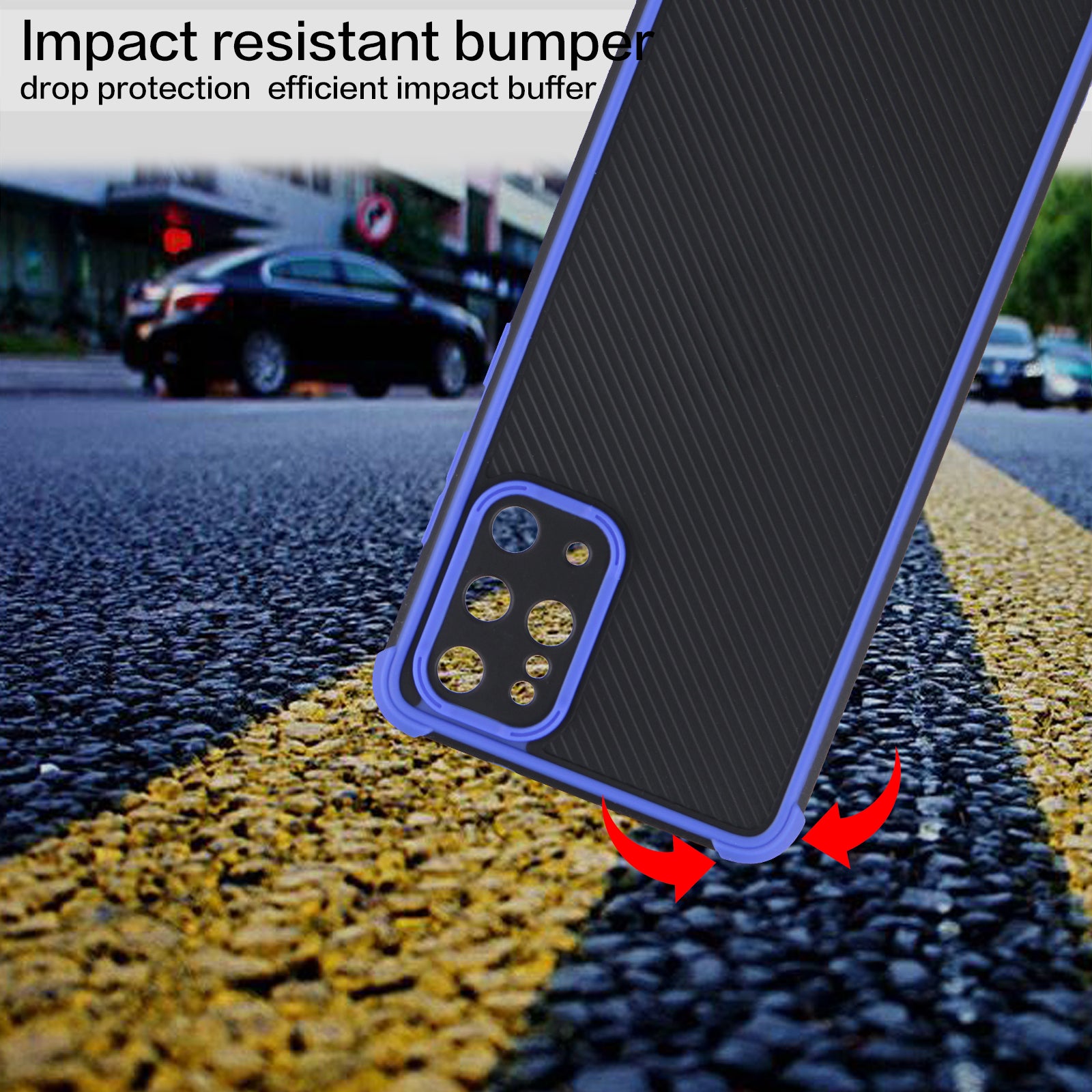 Contrast Color Slim PVC + TPU Shockproof Hybrid Rugged Drop Protective Cover for Samsung Galaxy S20 Plus / S20 Plus 5G - Blue