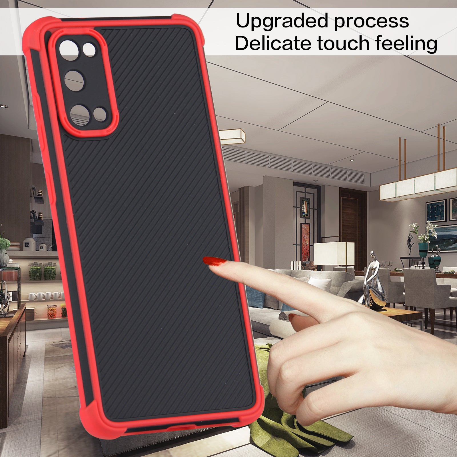 Dual-Color Heavy Duty Defender Shockproof PVC + TPU Hybrid Drop Protective Cover for Samsung Galaxy S20 4G/S20 5G - Red