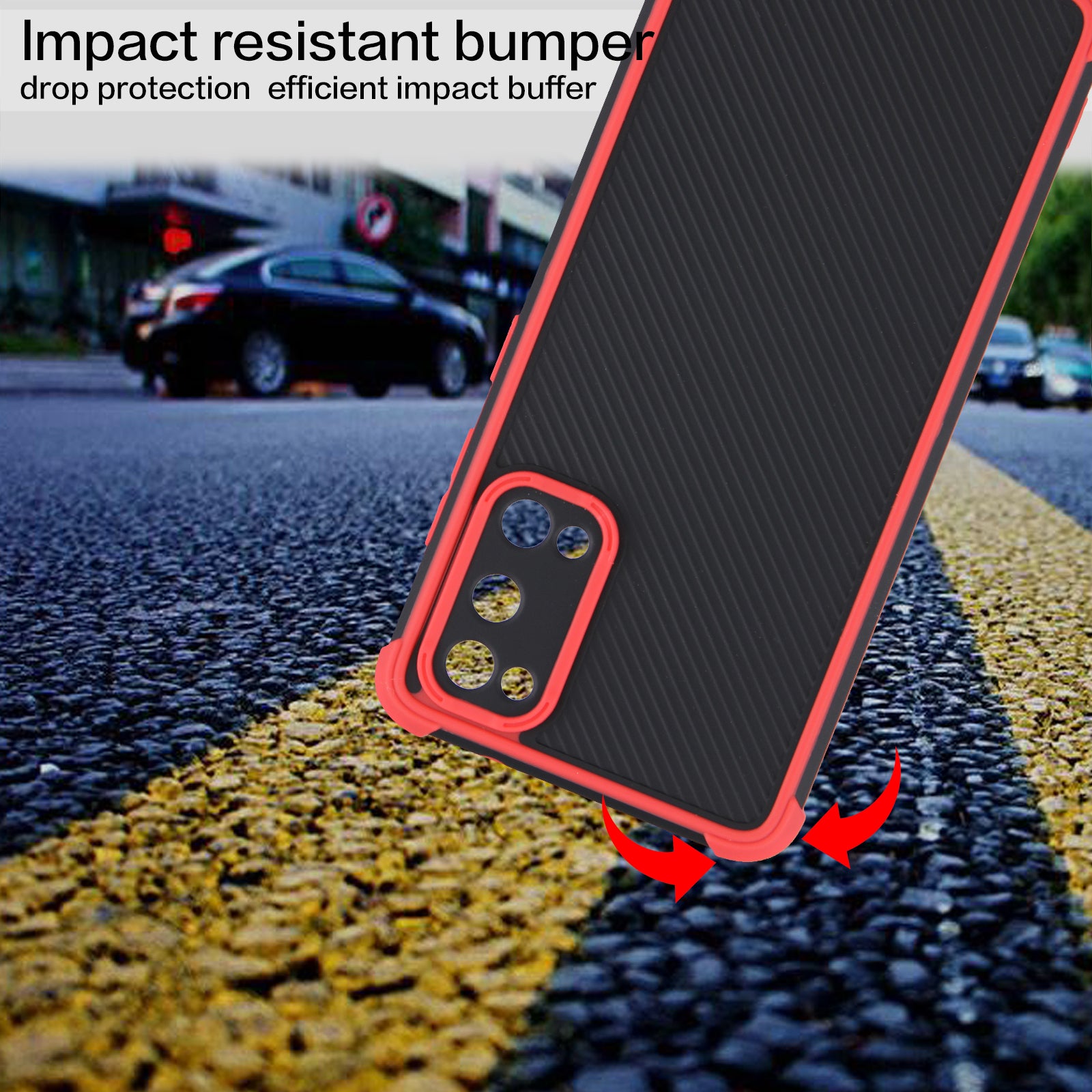 Dual-Color Heavy Duty Defender Shockproof PVC + TPU Hybrid Drop Protective Cover for Samsung Galaxy S20 4G/S20 5G - Red