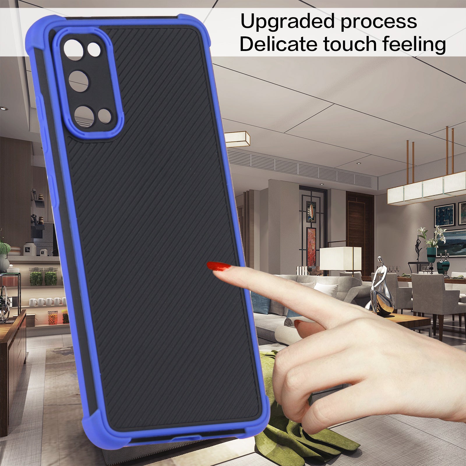 Dual-Color Heavy Duty Defender Shockproof PVC + TPU Hybrid Drop Protective Cover for Samsung Galaxy S20 4G/S20 5G - Blue