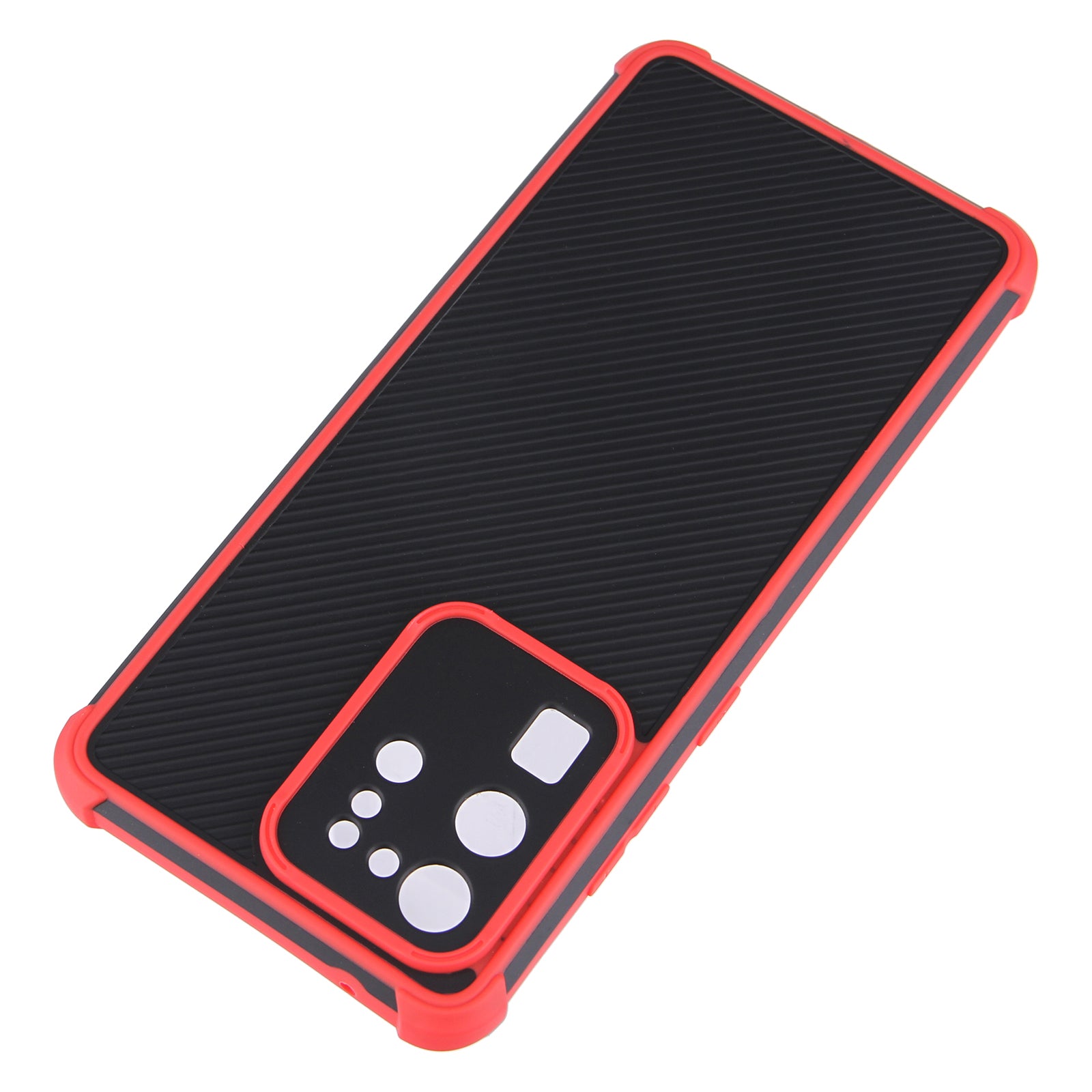 Dual-Color Shockproof Protection PVC + TPU Hybrid Protective Case for Samsung Galaxy S20 Ultra - Red