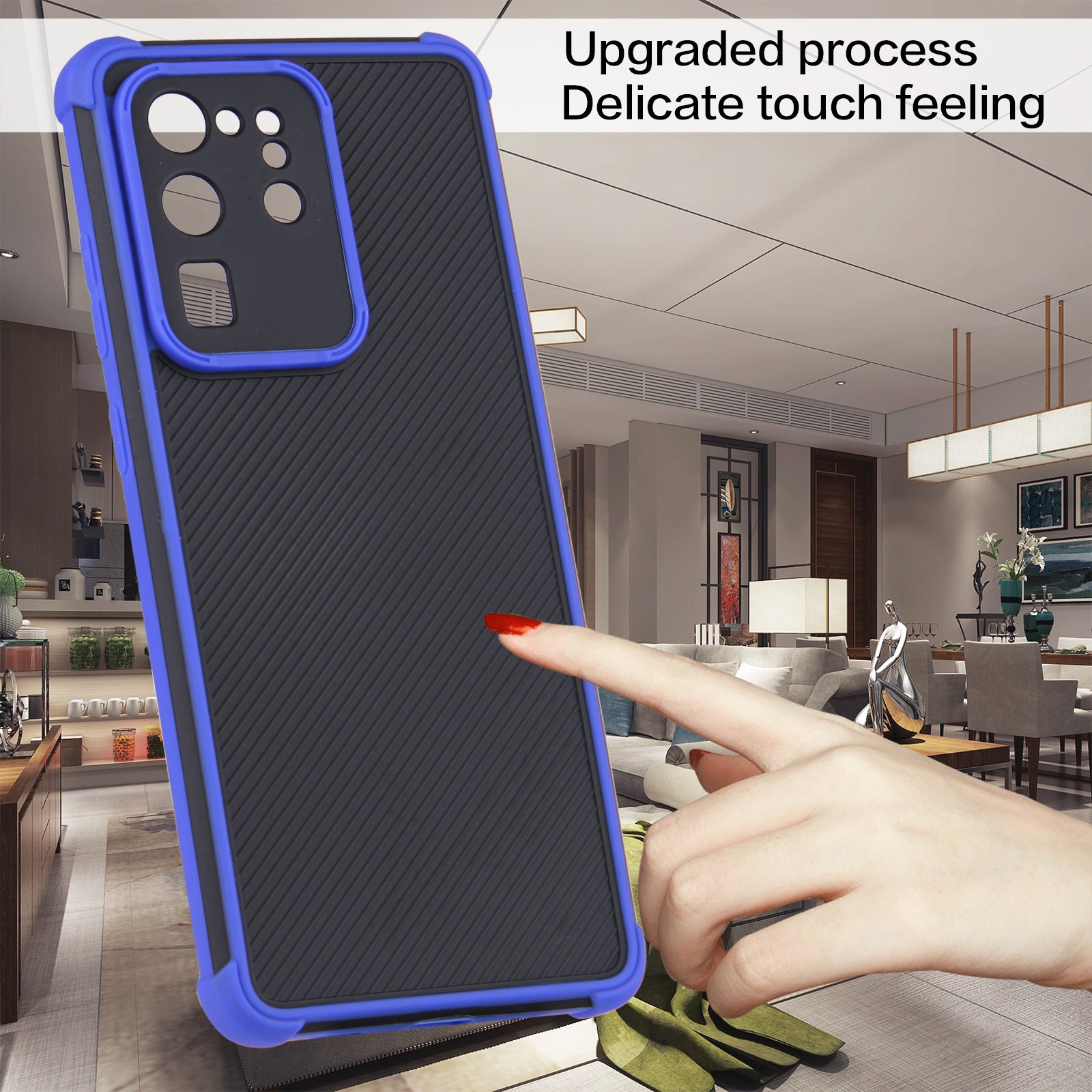 Dual-Color Shockproof Protection PVC + TPU Hybrid Protective Case for Samsung Galaxy S20 Ultra - Blue