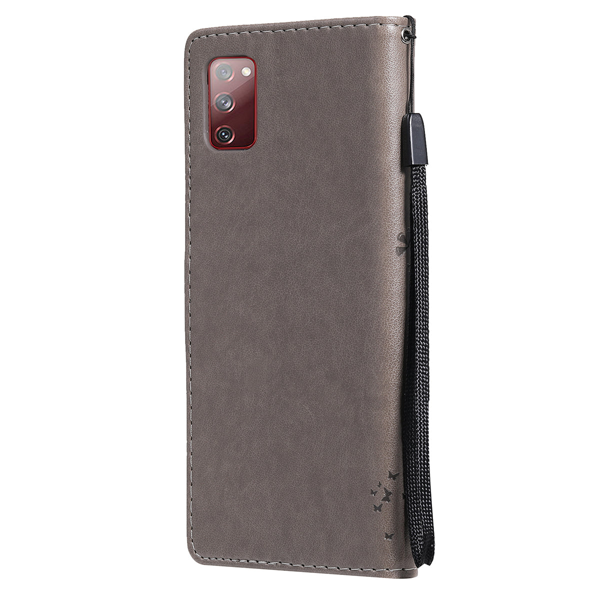 Wallet Stand Design Full Protection KT Imprinting Flower Series-3 Cat and Tree Imprinting Leather Cover + TPU Inner Phone Case for Samsung Galaxy S20 FE 2022/S20 FE 4G/S20 FE 5G/S20 Lite - Grey