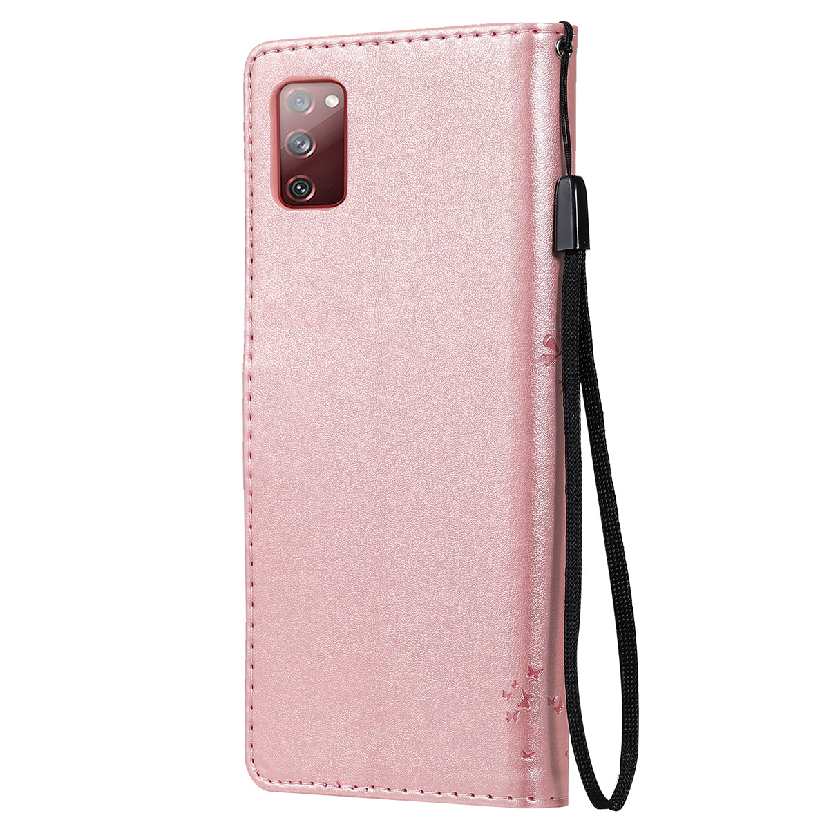 Wallet Stand Design Full Protection KT Imprinting Flower Series-3 Cat and Tree Imprinting Leather Cover + TPU Inner Phone Case for Samsung Galaxy S20 FE 2022/S20 FE 4G/S20 FE 5G/S20 Lite - Rose Gold