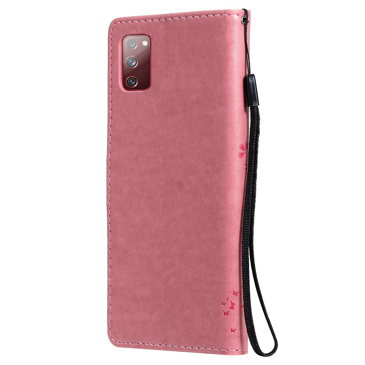 Wallet Stand Design Full Protection KT Imprinting Flower Series-3 Cat and Tree Imprinting Leather Cover + TPU Inner Phone Case for Samsung Galaxy S20 FE 2022/S20 FE 4G/S20 FE 5G/S20 Lite - Pink