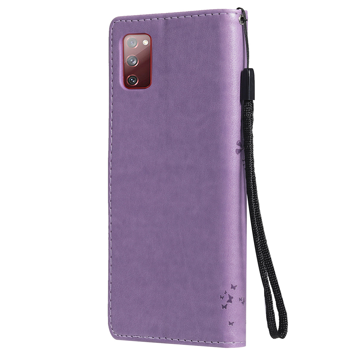 Wallet Stand Design Full Protection KT Imprinting Flower Series-3 Cat and Tree Imprinting Leather Cover + TPU Inner Phone Case for Samsung Galaxy S20 FE 2022/S20 FE 4G/S20 FE 5G/S20 Lite - Light Purple