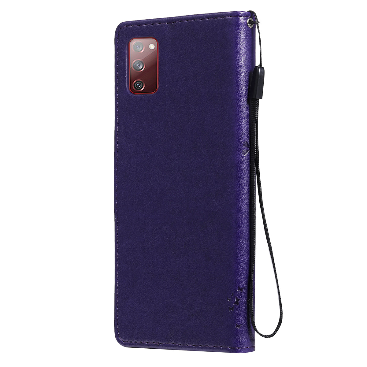 Wallet Stand Design Full Protection KT Imprinting Flower Series-3 Cat and Tree Imprinting Leather Cover + TPU Inner Phone Case for Samsung Galaxy S20 FE 2022/S20 FE 4G/S20 FE 5G/S20 Lite - Purple